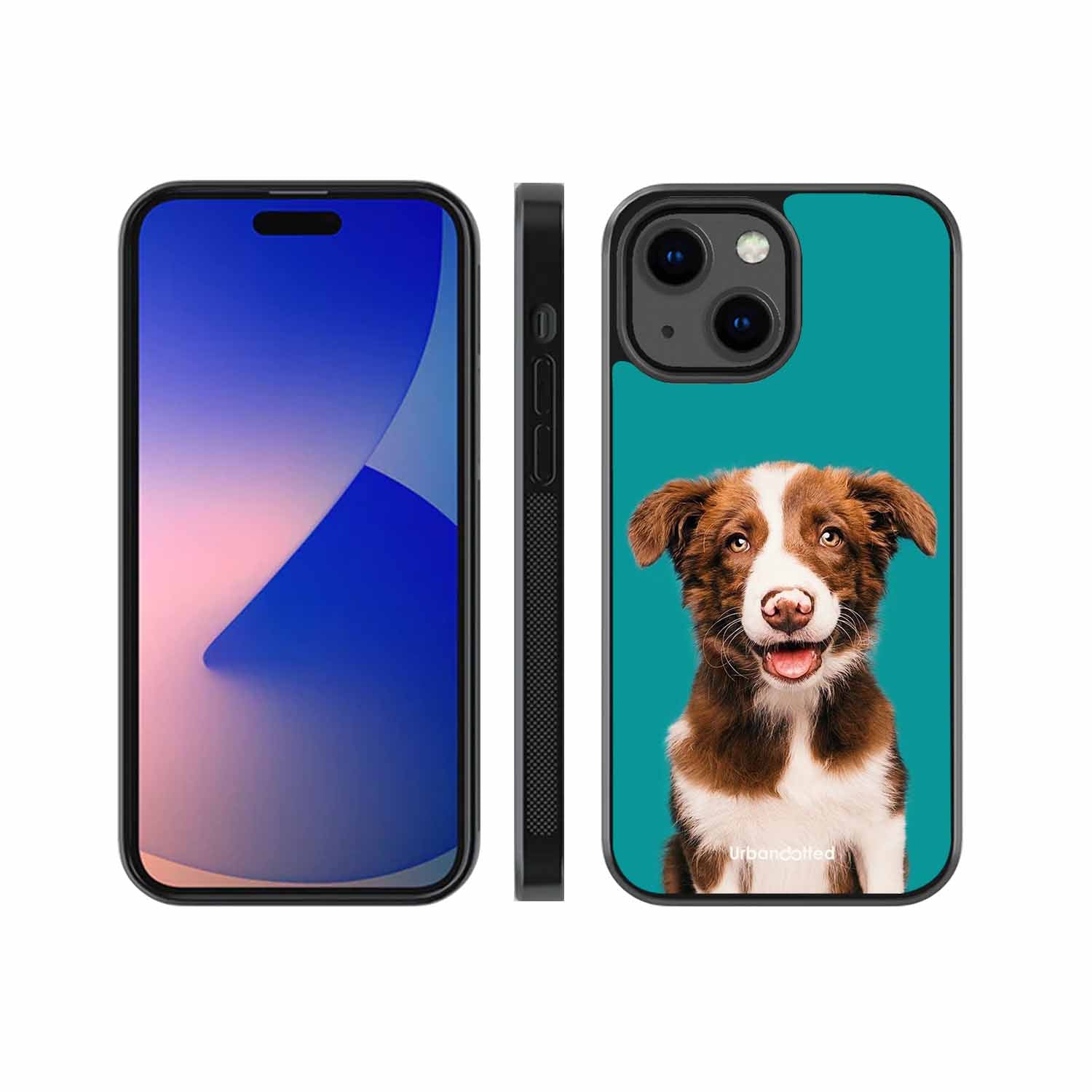 Smiling Dog Portrait Glass Case For iPhone 13 Mini