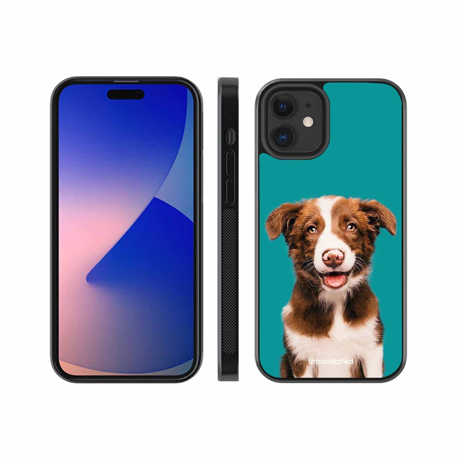 Smiling Dog Portrait Glass Case For iPhone 12 Mini