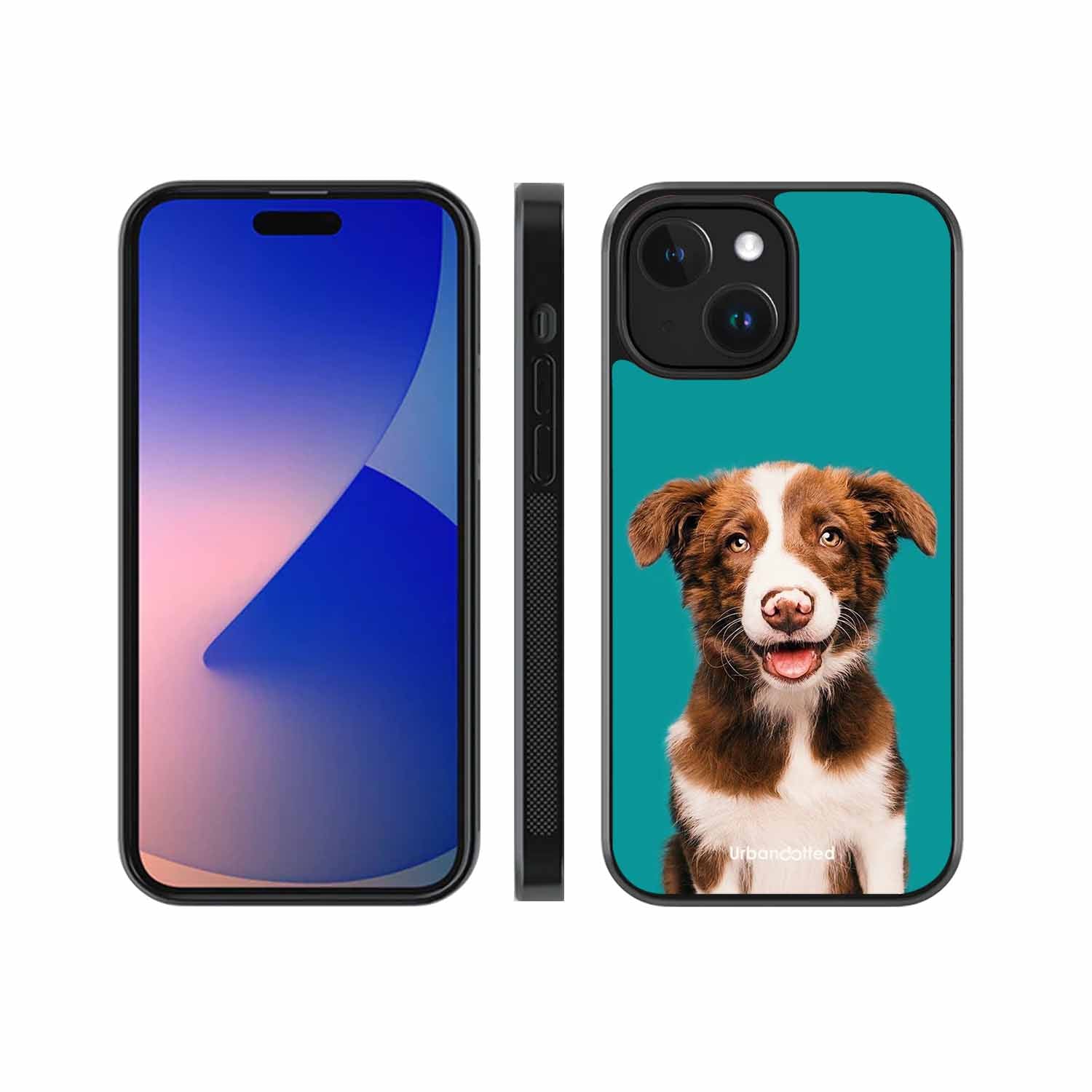 Smiling Dog Portrait Glass Case For iPhone 14