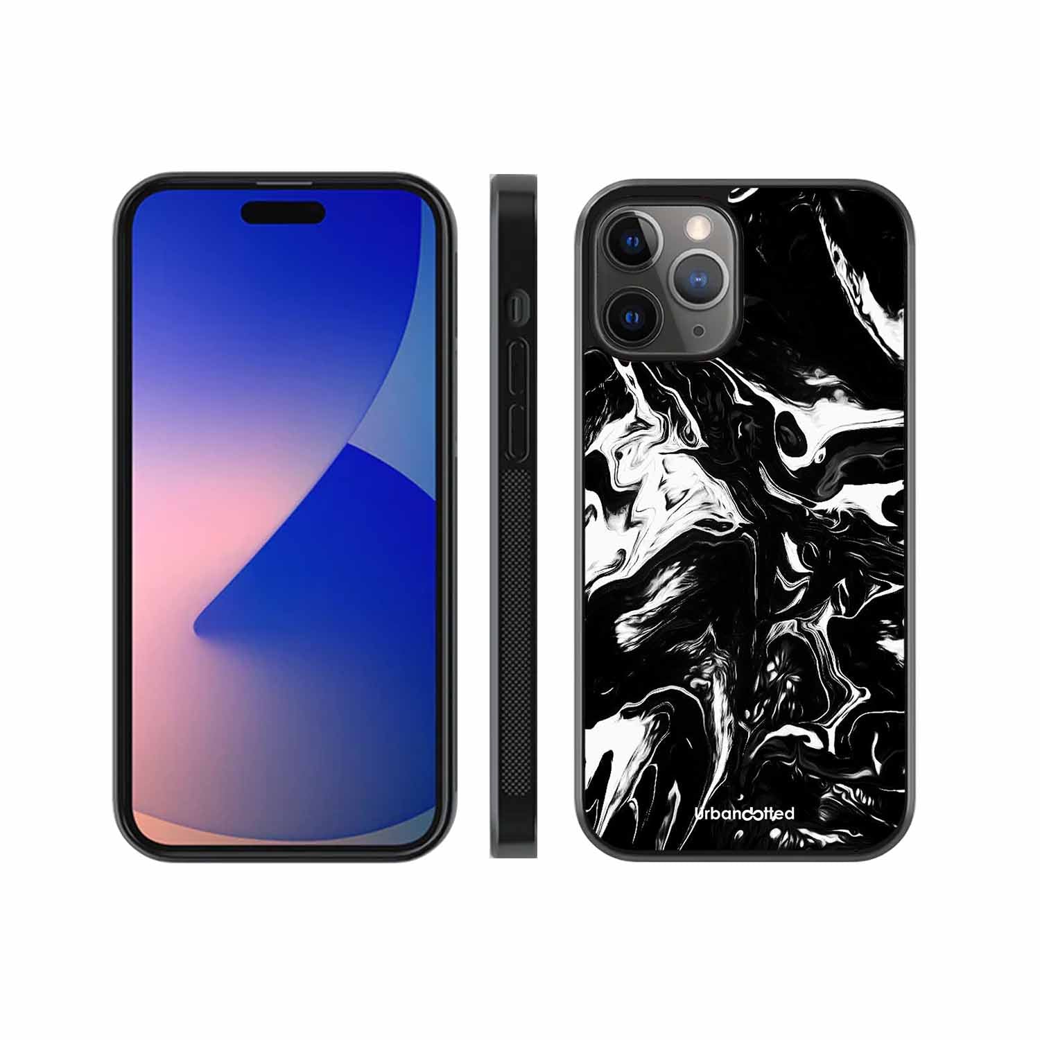 Dark Marble Texture Glass Case For iPhone 11 Pro