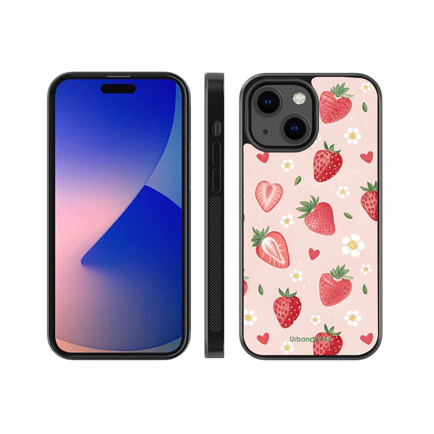 Strawberry Sweetheart Glass Case For iPhone 13 Mini