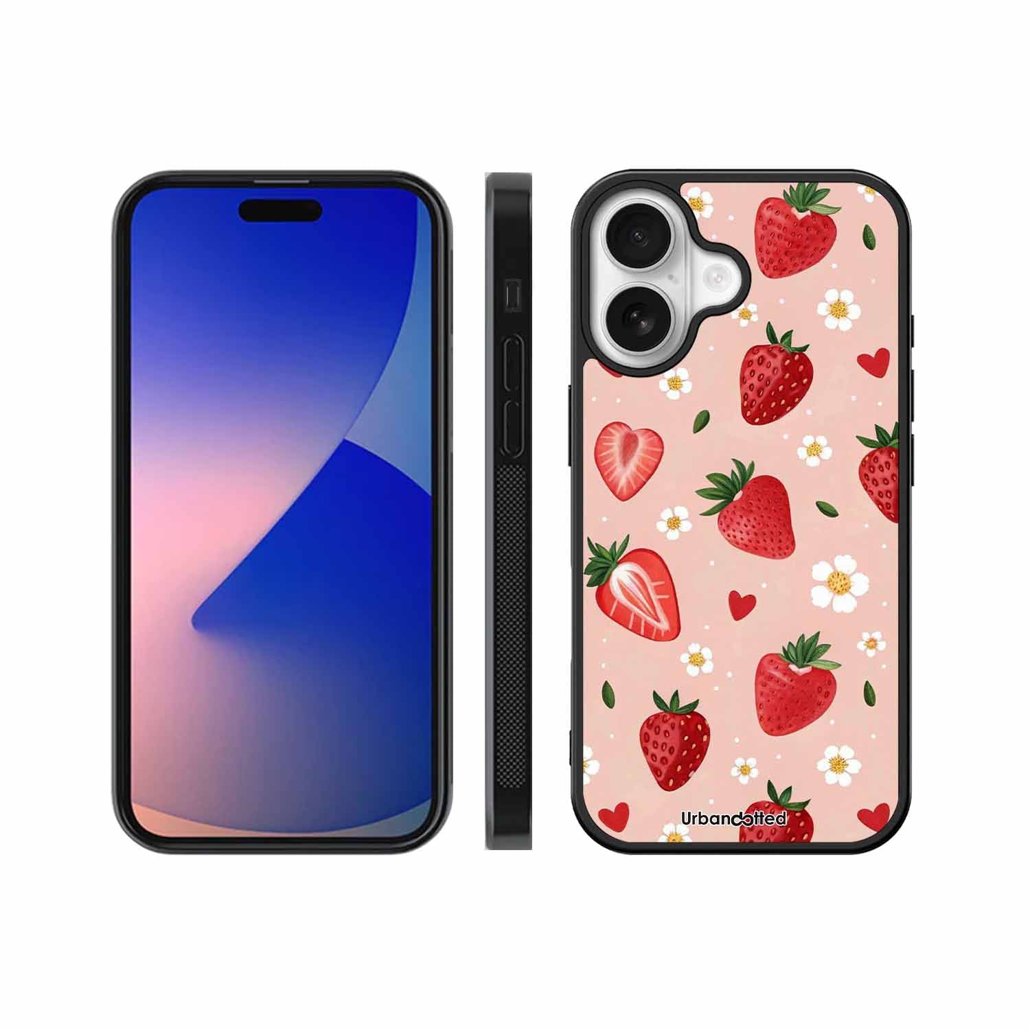 Strawberry Sweetheart Glass Case For iPhone 17