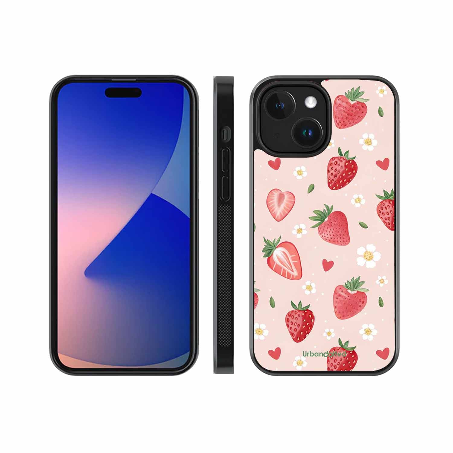 Strawberry Sweetheart Glass Case For iPhone 14