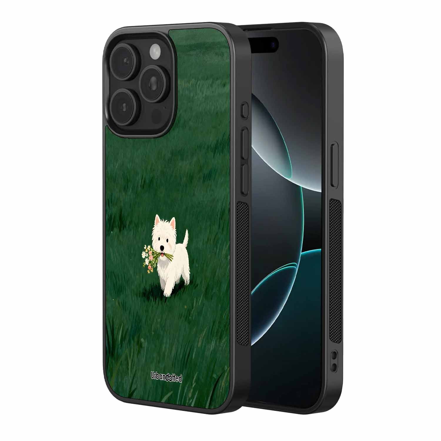 Westie in the Meadow Glass Case