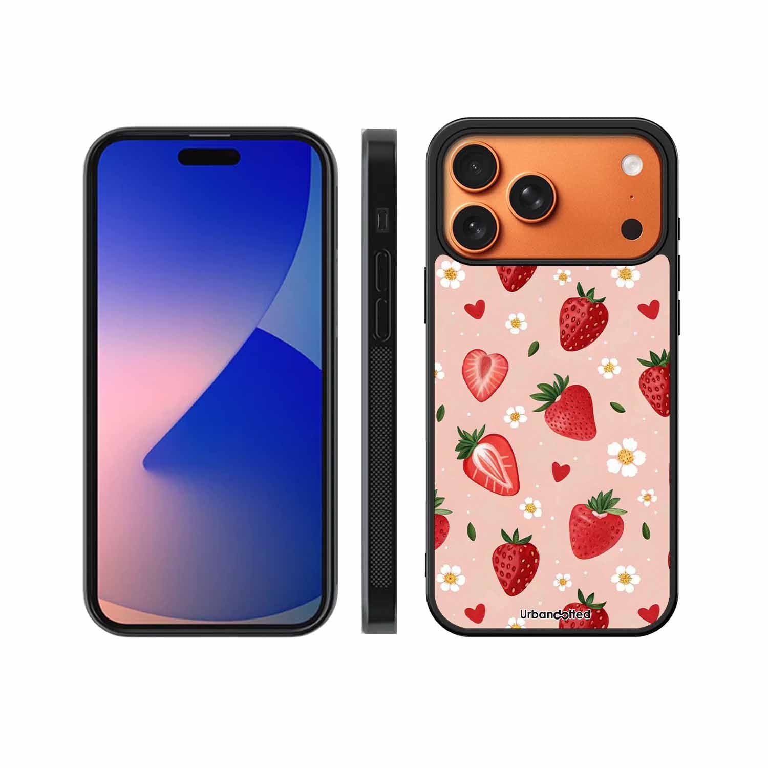 Strawberry Sweetheart Glass Case For iPhone 17 Pro Max