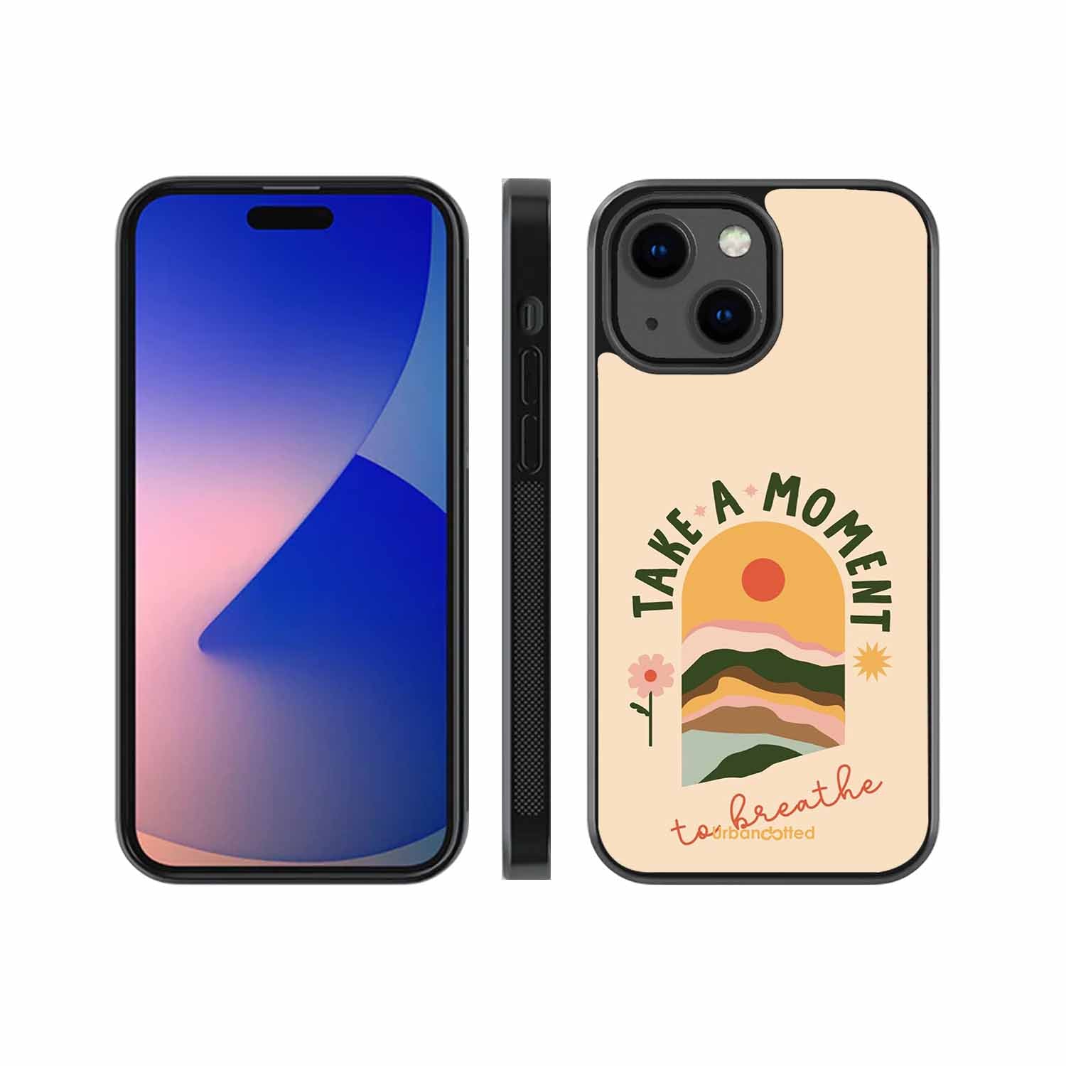 Take A Moment Breathe Glass Case For iPhone 13 Mini