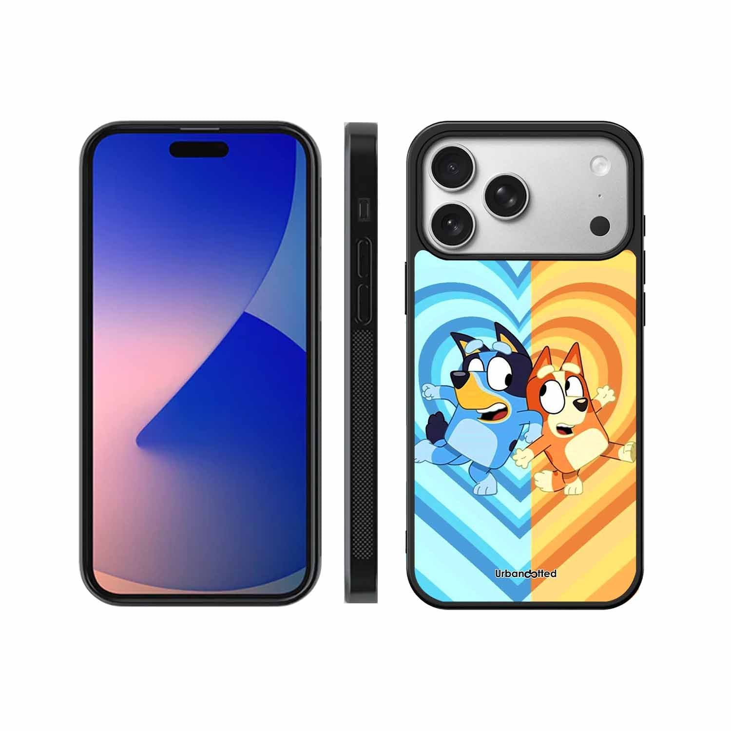 Bluey and Bingo Fun Glass Case For iPhone 17 Pro