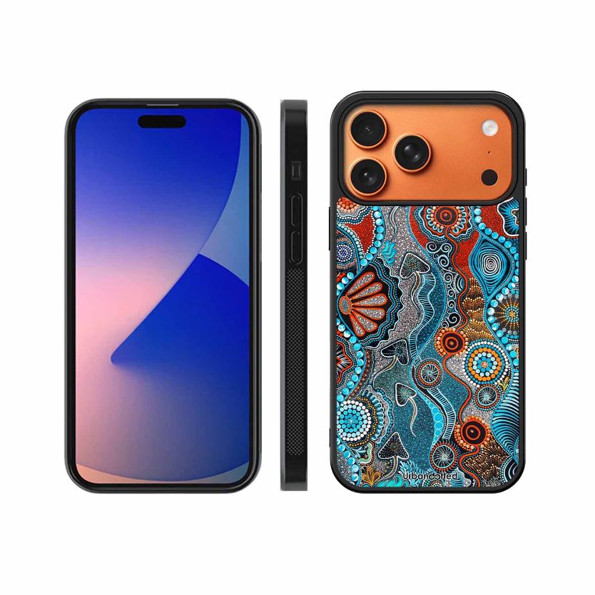Aboriginal Art Story Glass Case For iPhone 17 Pro Max