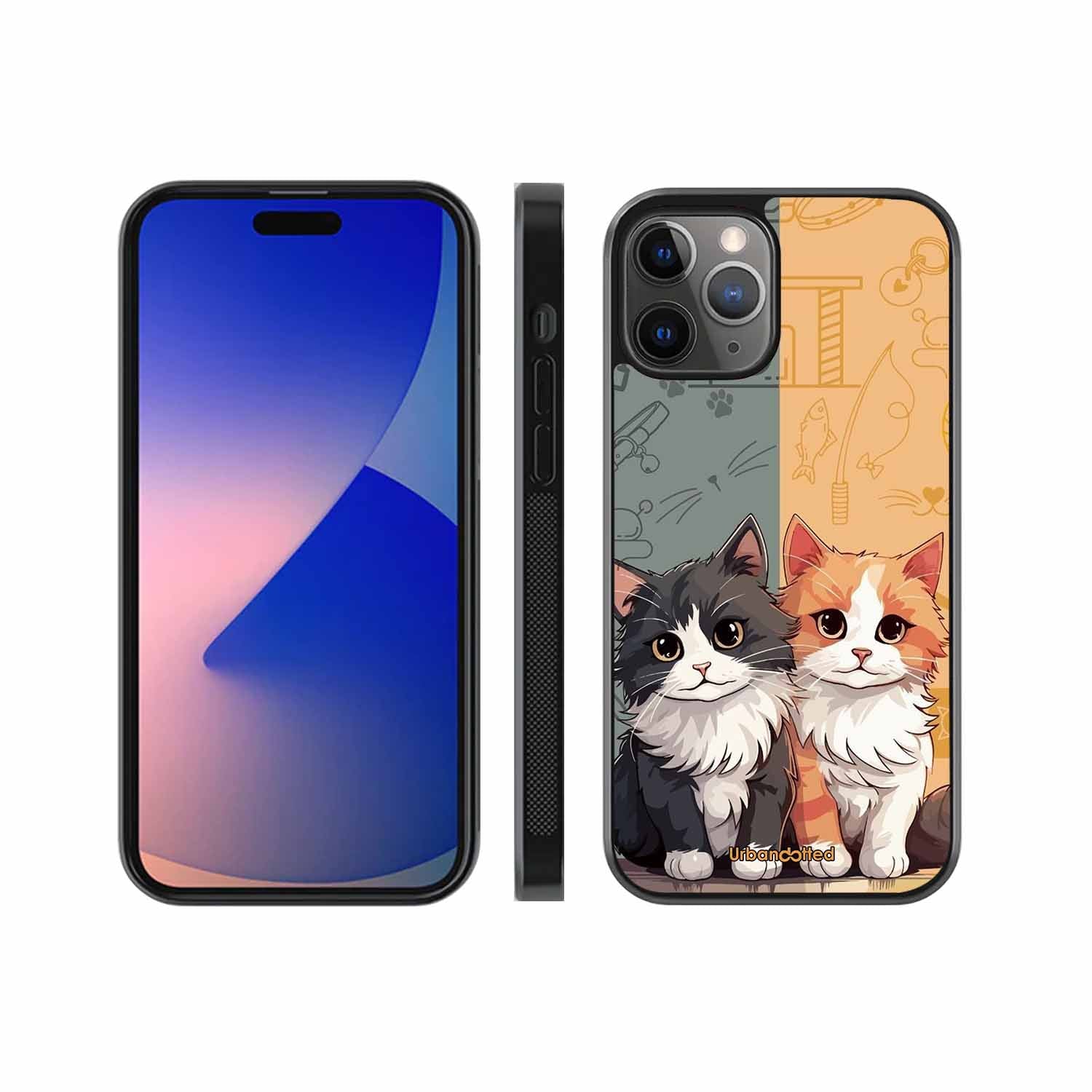 Yin and Yang Cats Glass Case For iPhone 11 Pro Max