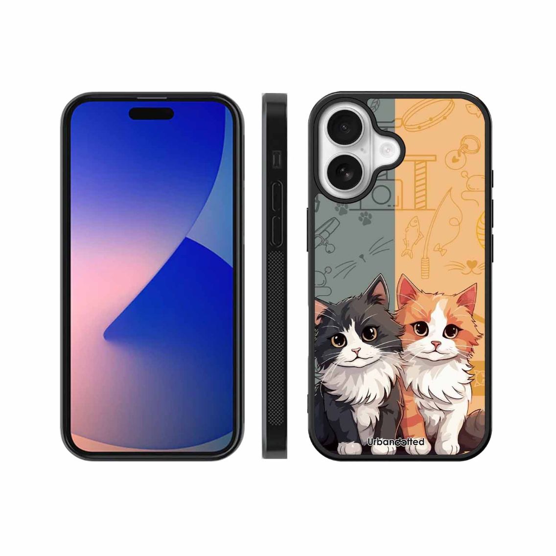 Yin and Yang Cats Glass Case For iPhone 17