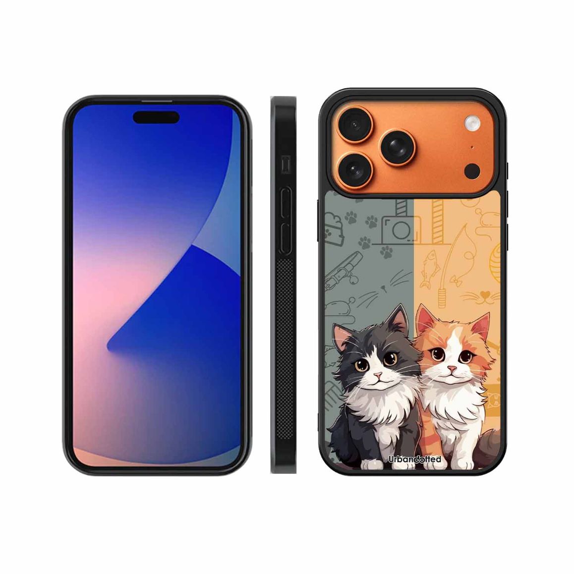 Yin and Yang Cats Glass Case For iPhone 17 Pro Max
