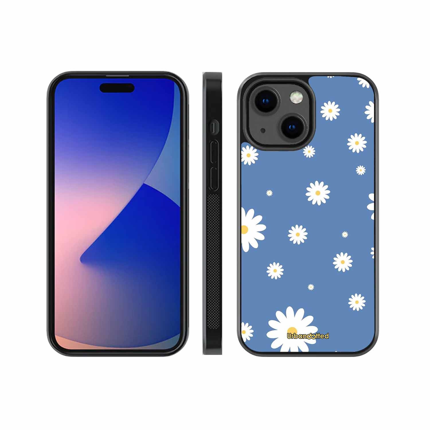 Blue Daisy Meadow Glass Case For iPhone 13 Mini
