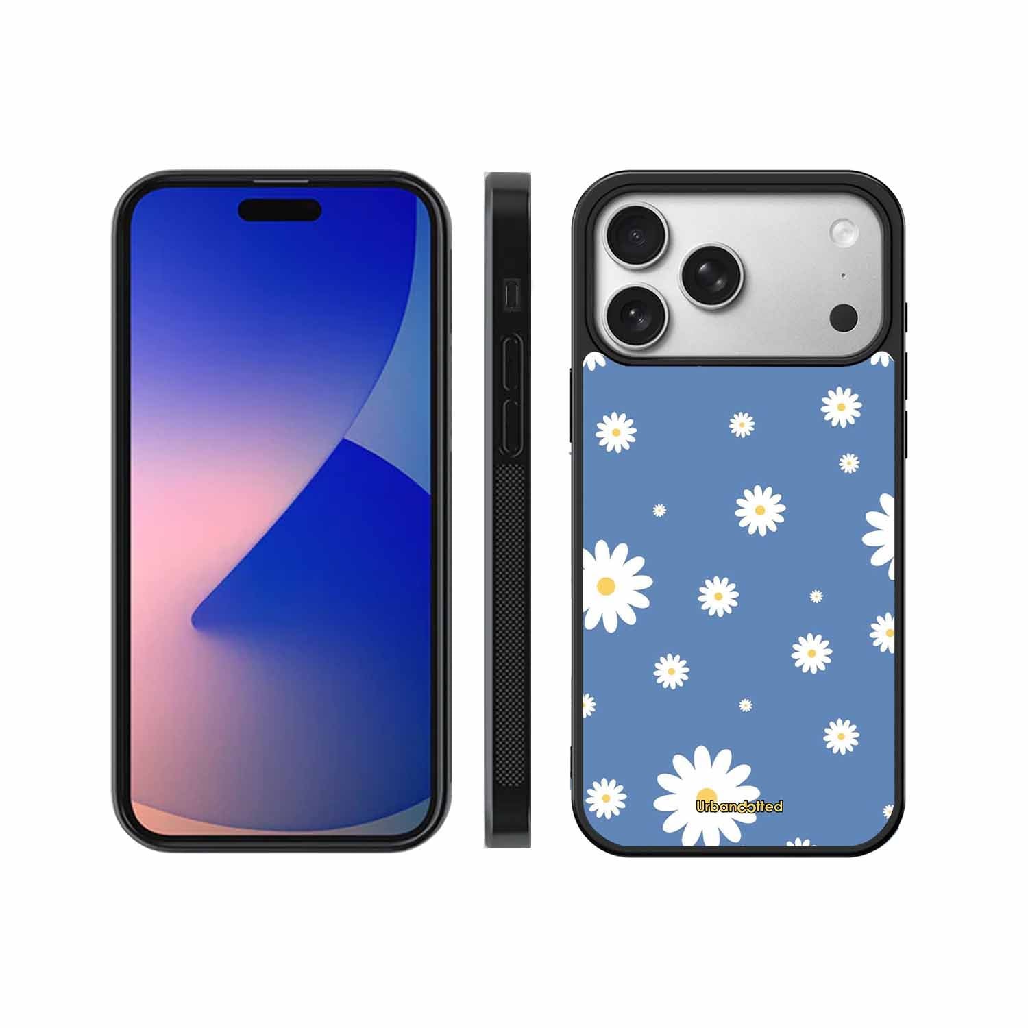 Blue Daisy Meadow Glass Case For iPhone 17 Pro