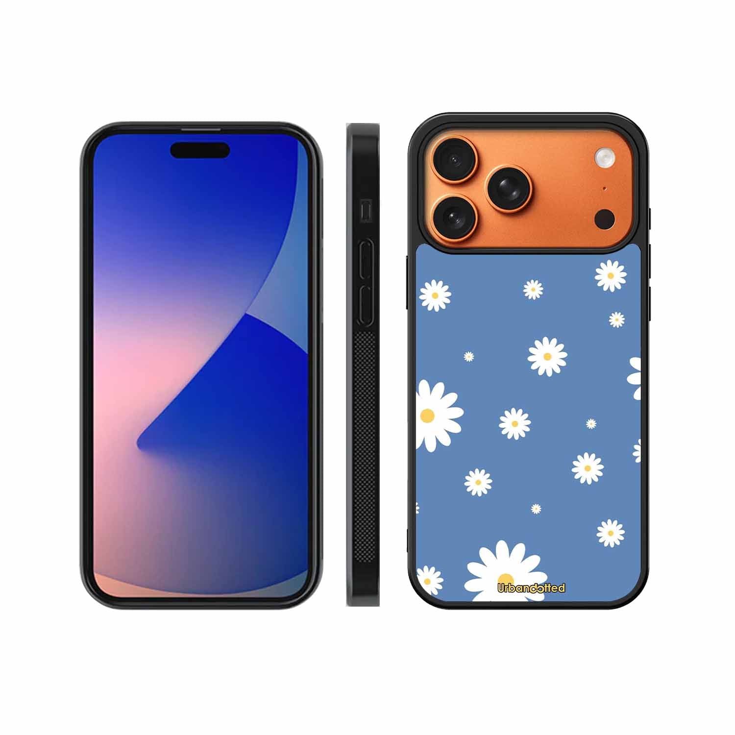 Blue Daisy Meadow Glass Case For iPhone 17 Pro Max