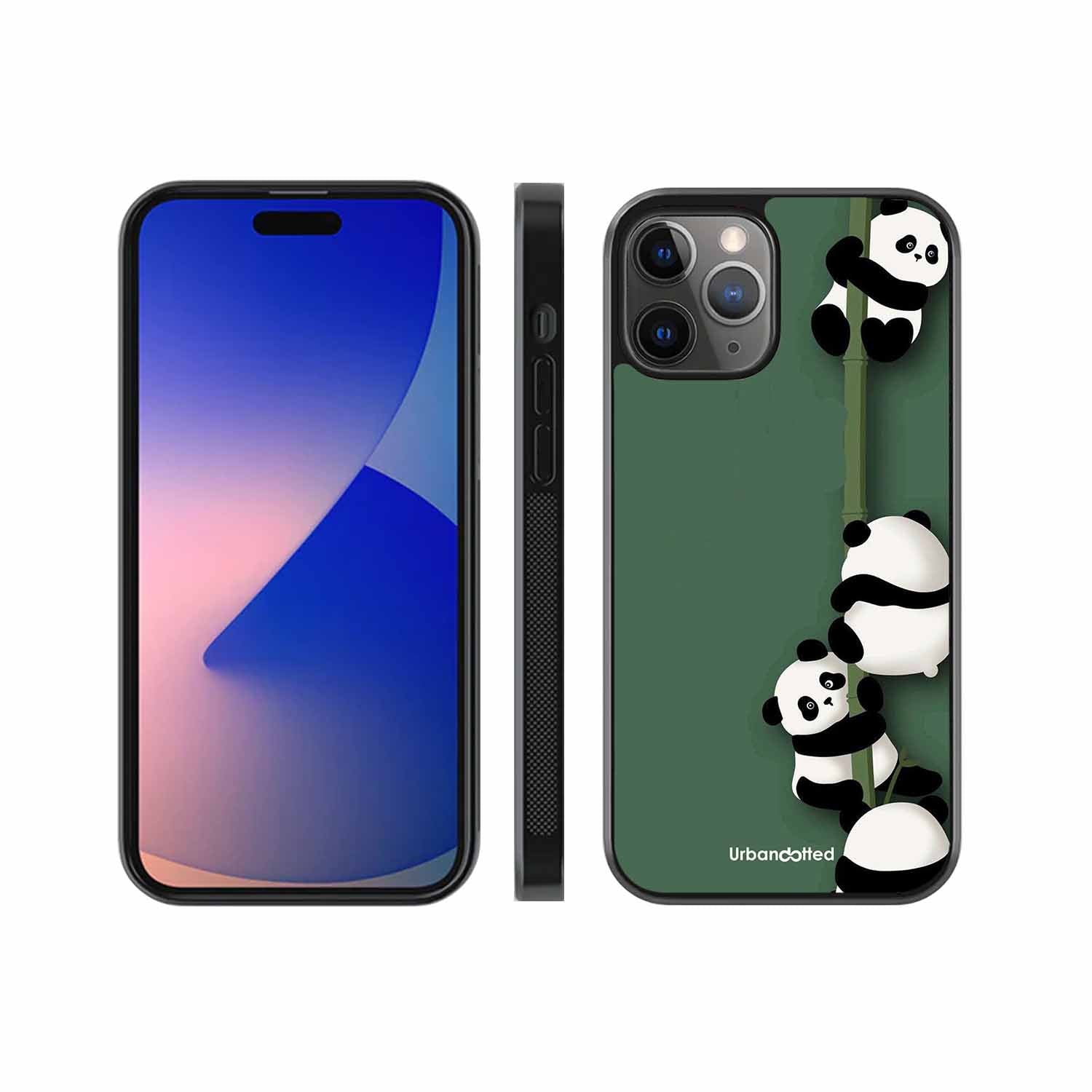 Climbing Pandas Glass Case For iPhone 11 Pro Max