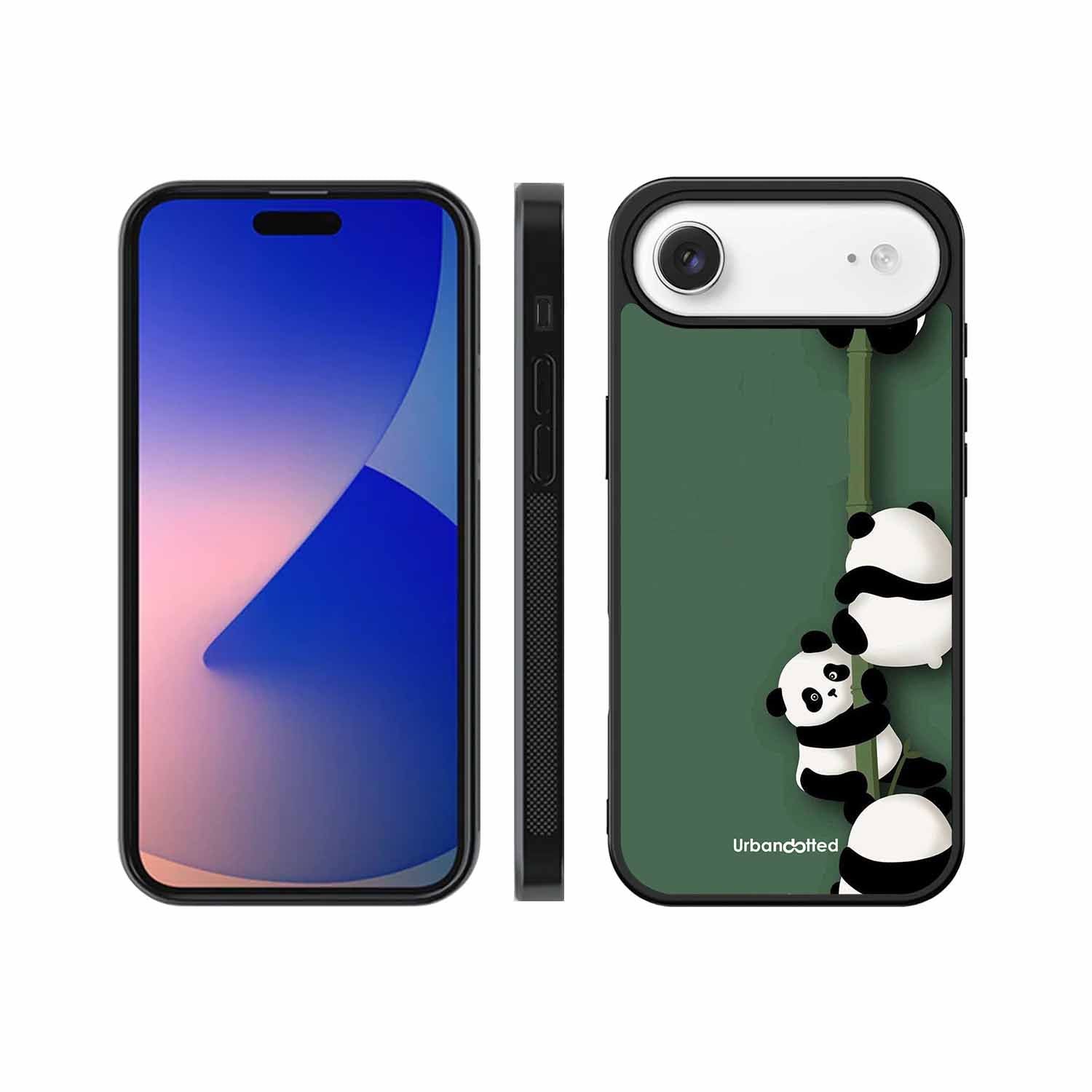 Climbing Pandas Glass Case For iPhone Air