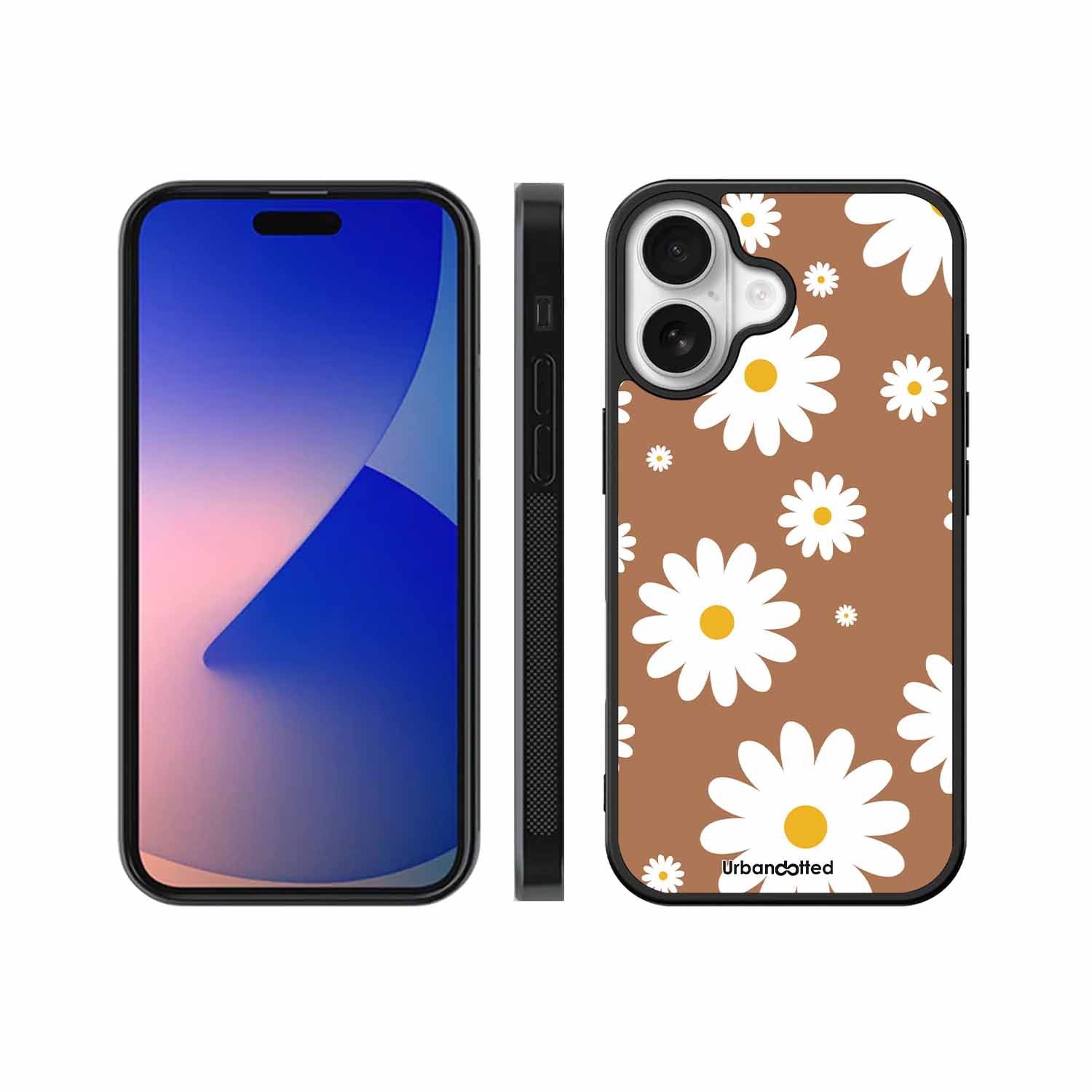 Tan Daisy Field Glass Case For iPhone 17