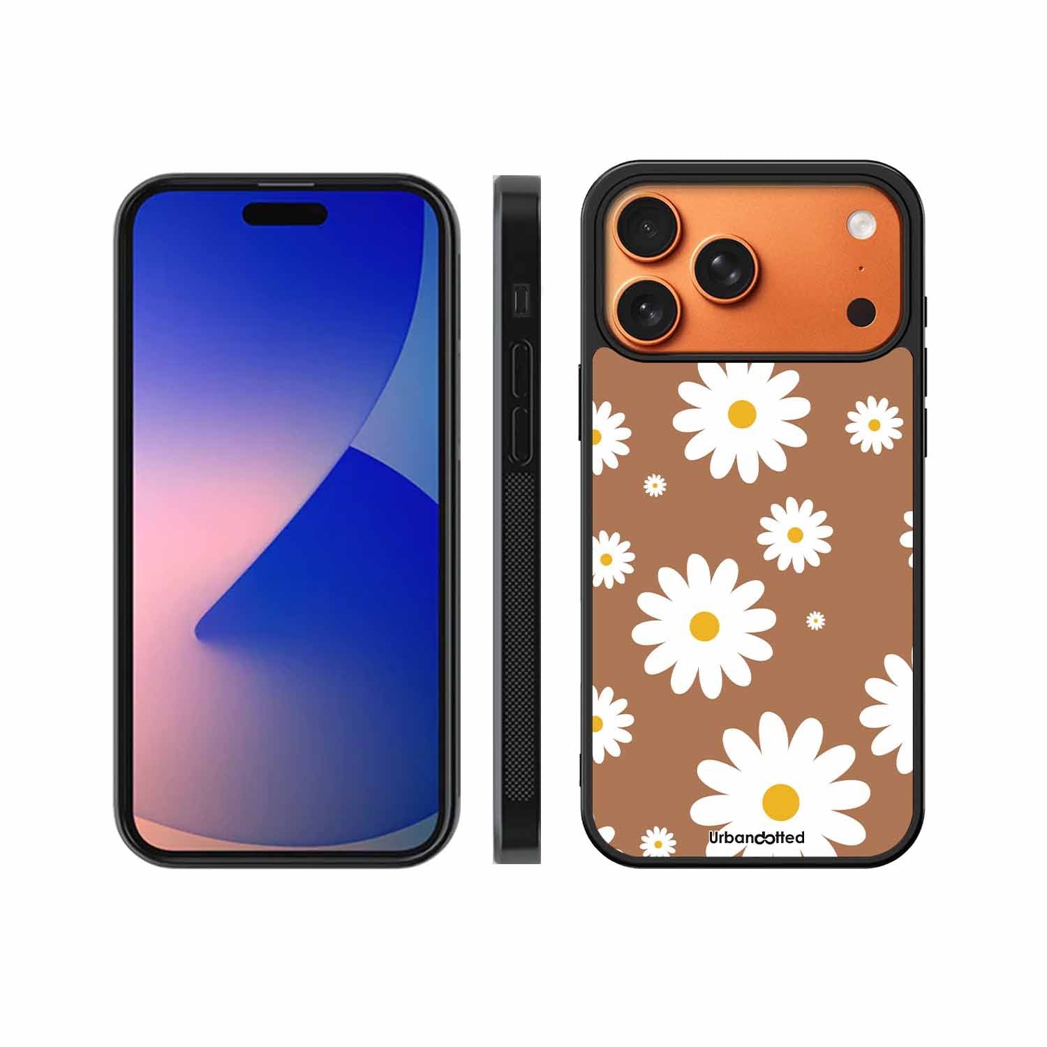 Tan Daisy Field Glass Case For iPhone 17 Pro Max