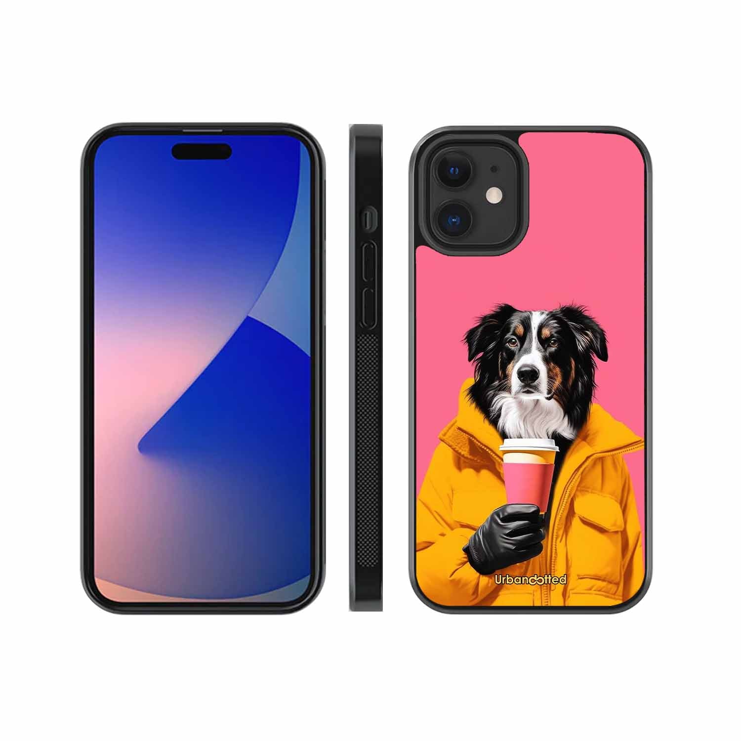 Trendy Dog with Drink Glass Case For iPhone 12 Mini