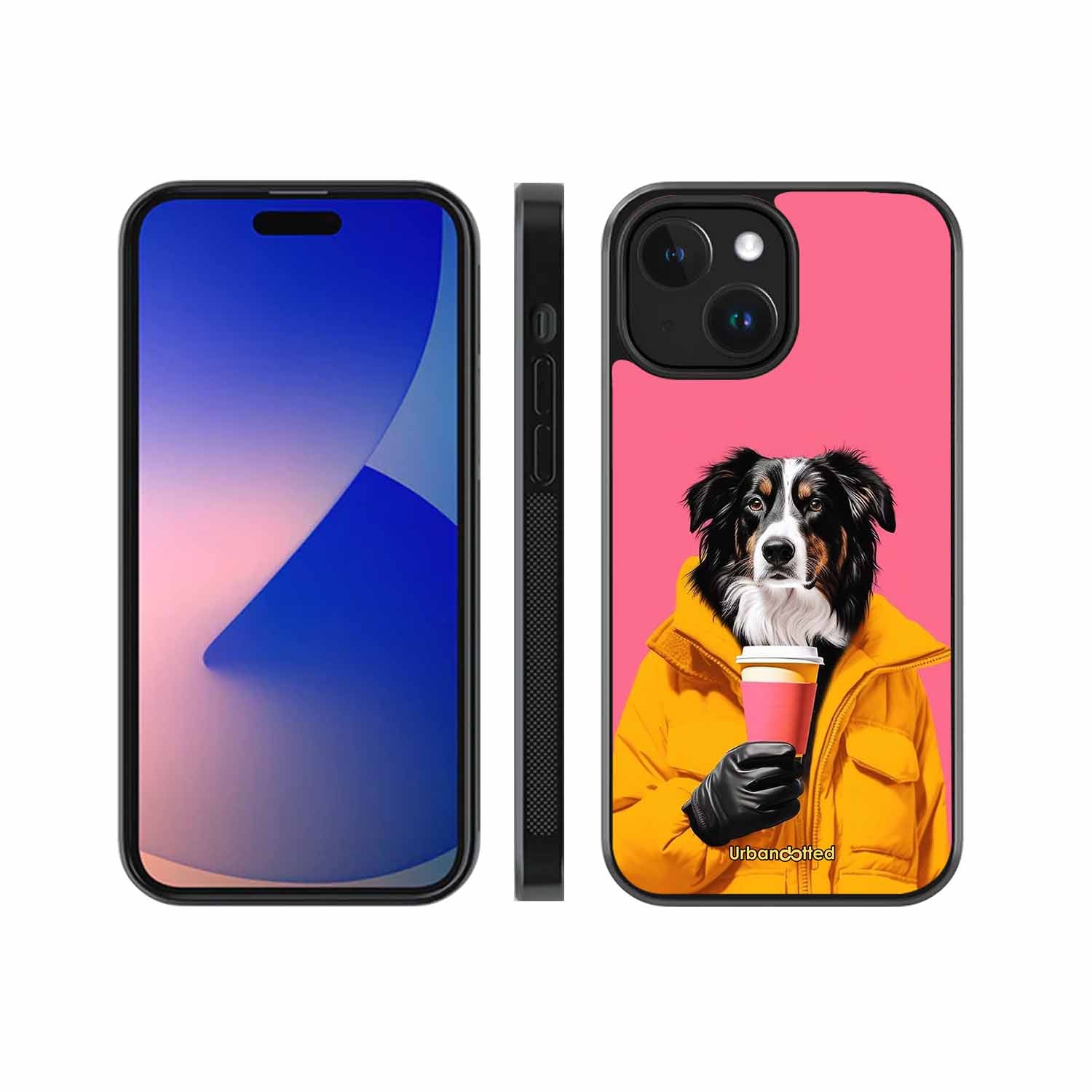 Trendy Dog with Drink Glass Case For iPhone 14 Plus