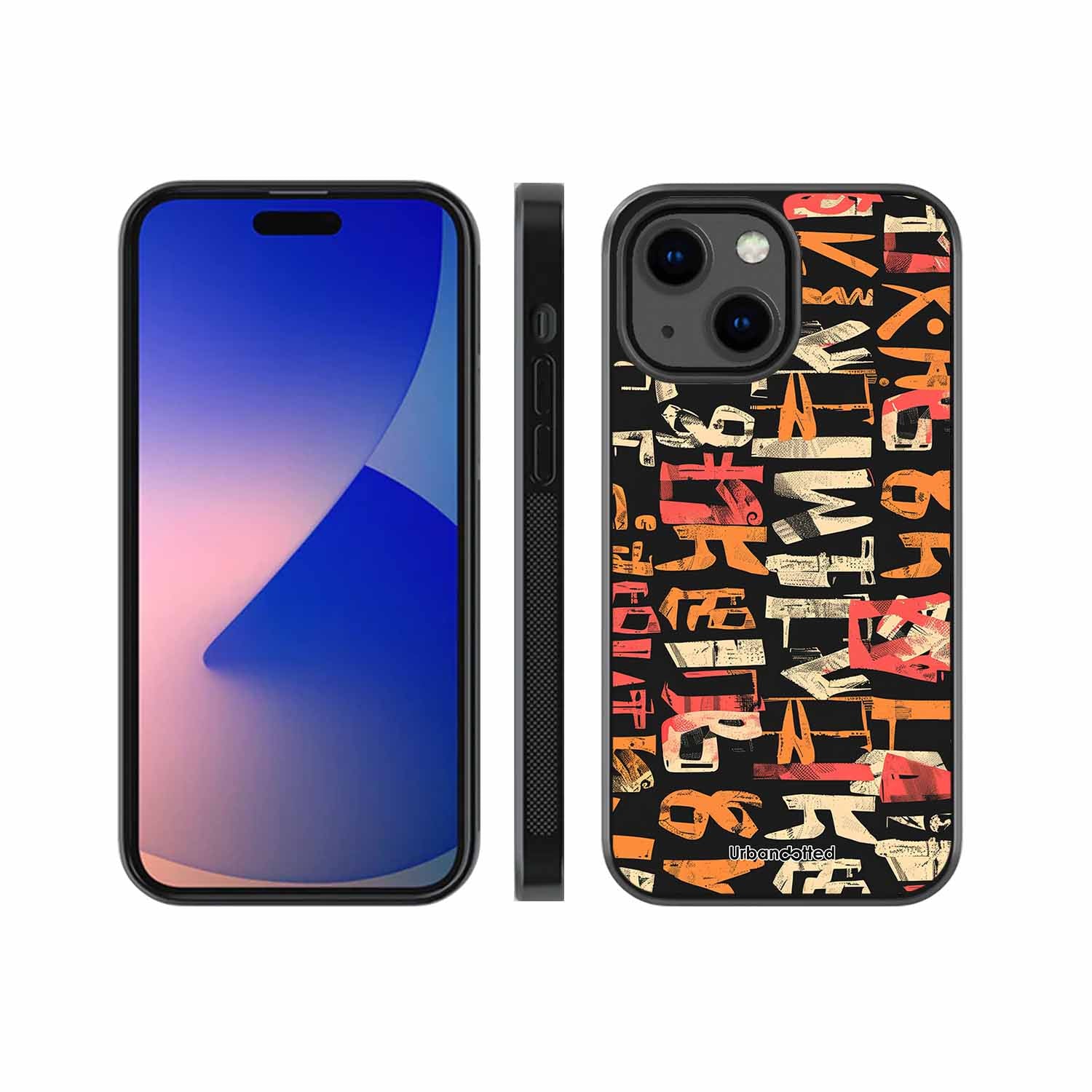 Mixed Typography Design Glass Case For iPhone 13 Mini