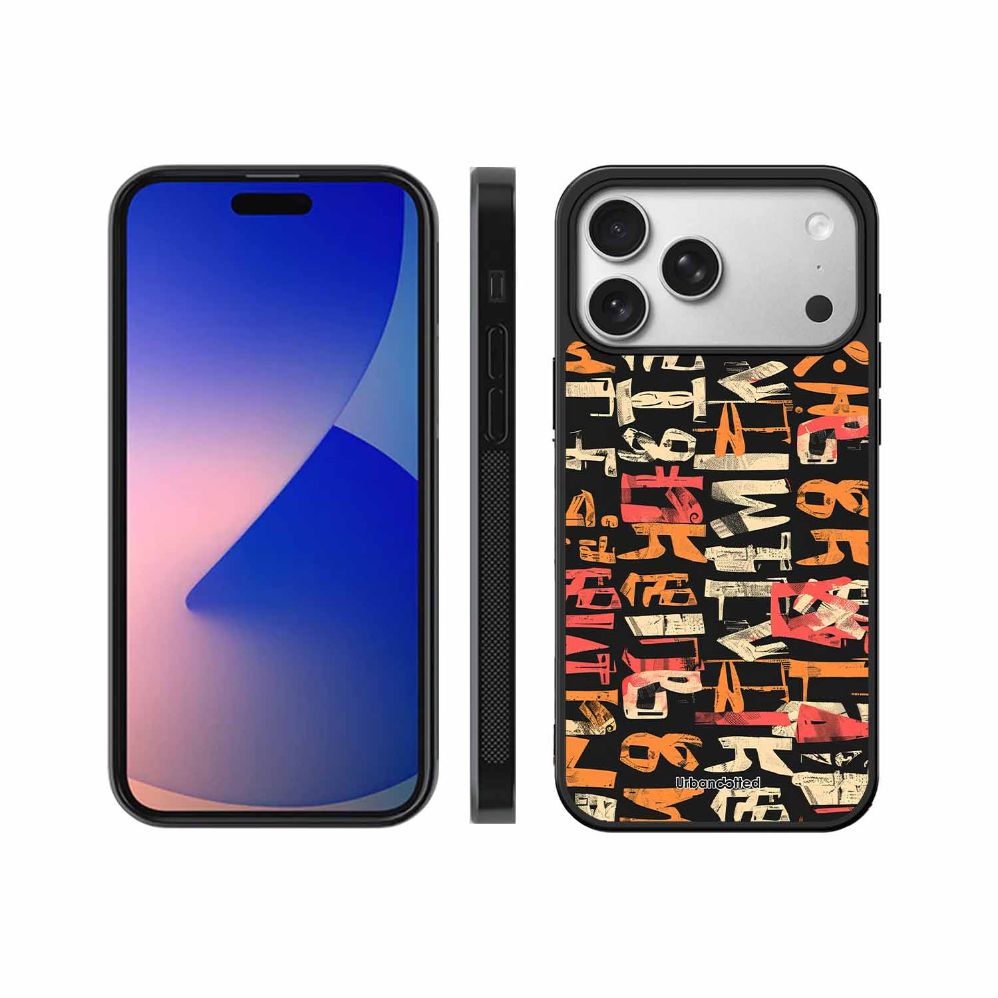 Mixed Typography Design Glass Case For iPhone 17 Pro