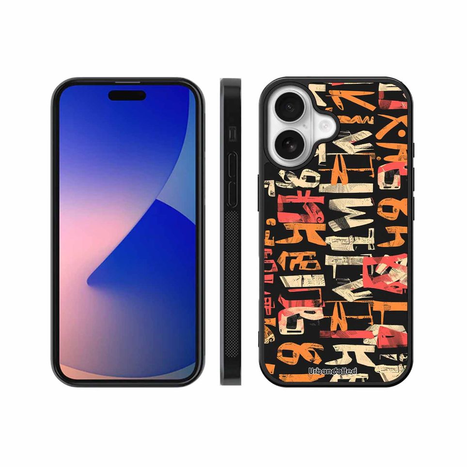 Mixed Typography Design Glass Case For iPhone 17