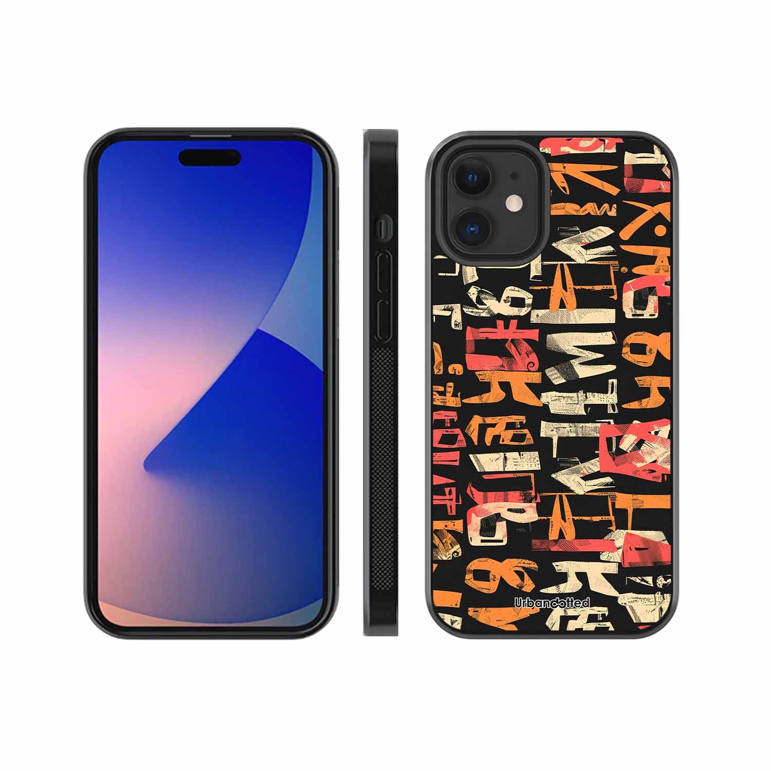 Mixed Typography Design Glass Case For iPhone 12 Mini