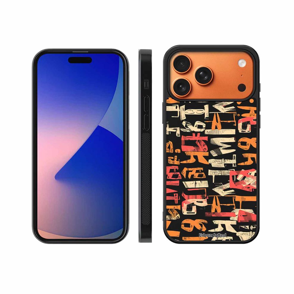 Mixed Typography Design Glass Case For iPhone 17 Pro Max