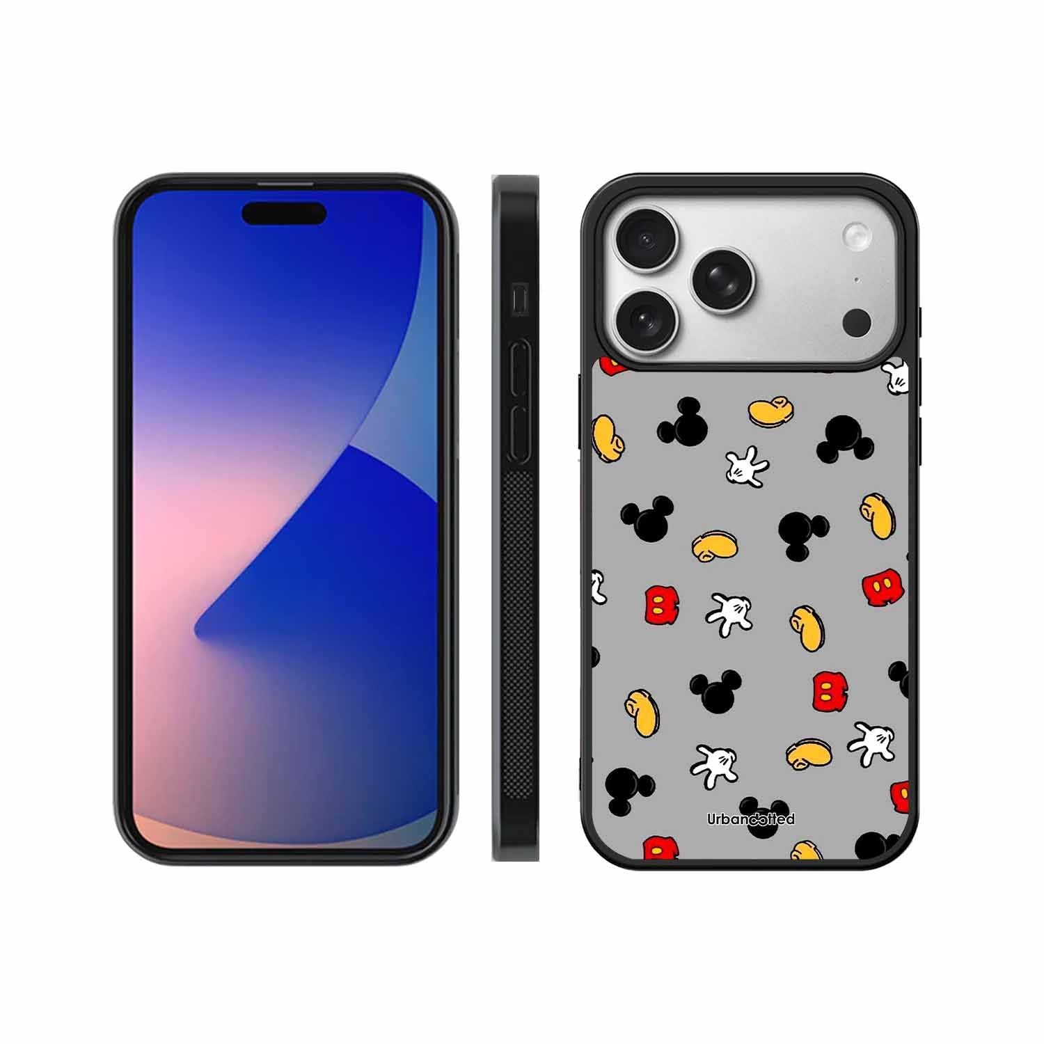 Whimsical Mouse Pattern Glass Case For iPhone 17 Pro