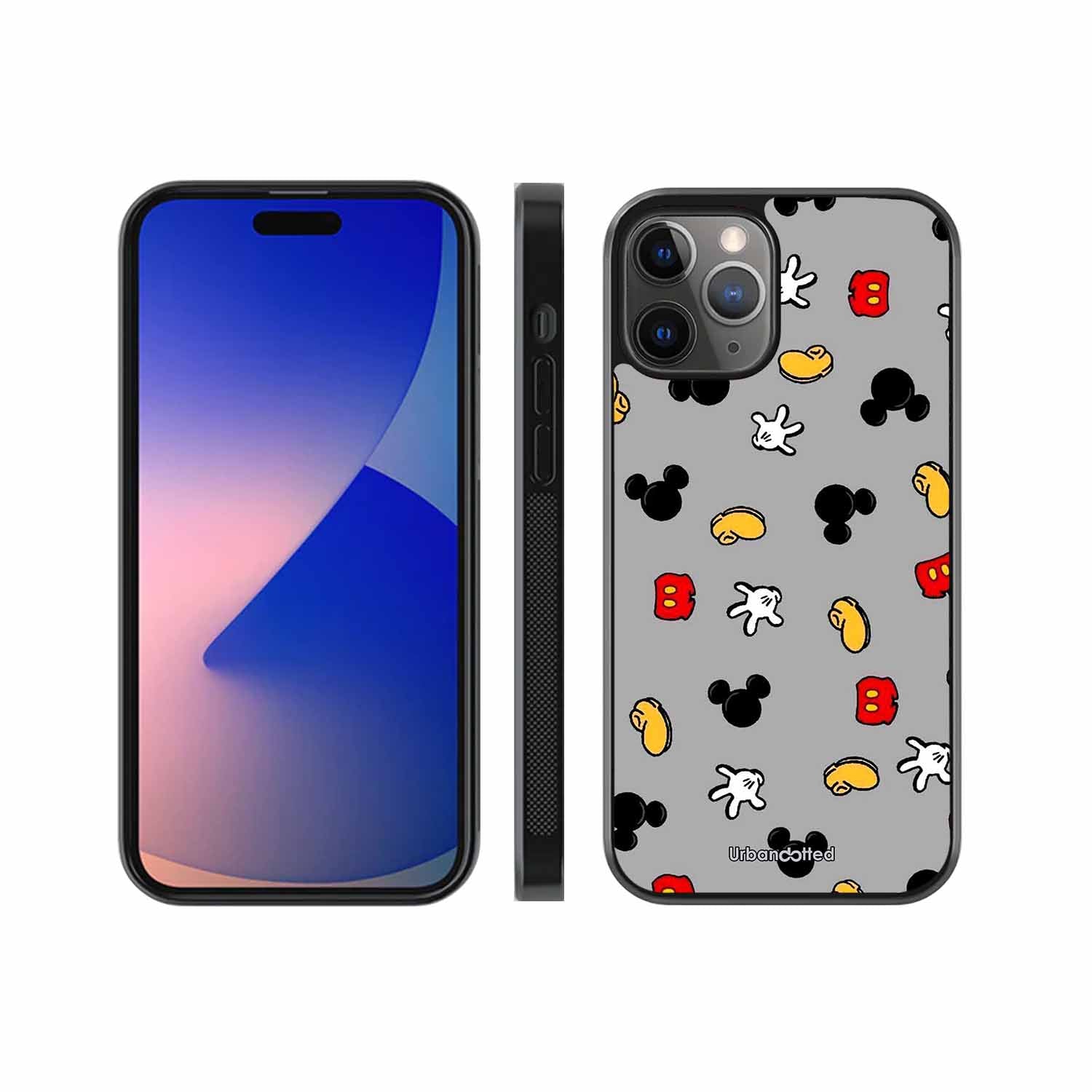Whimsical Mouse Pattern Glass Case For iPhone 11 Pro Max