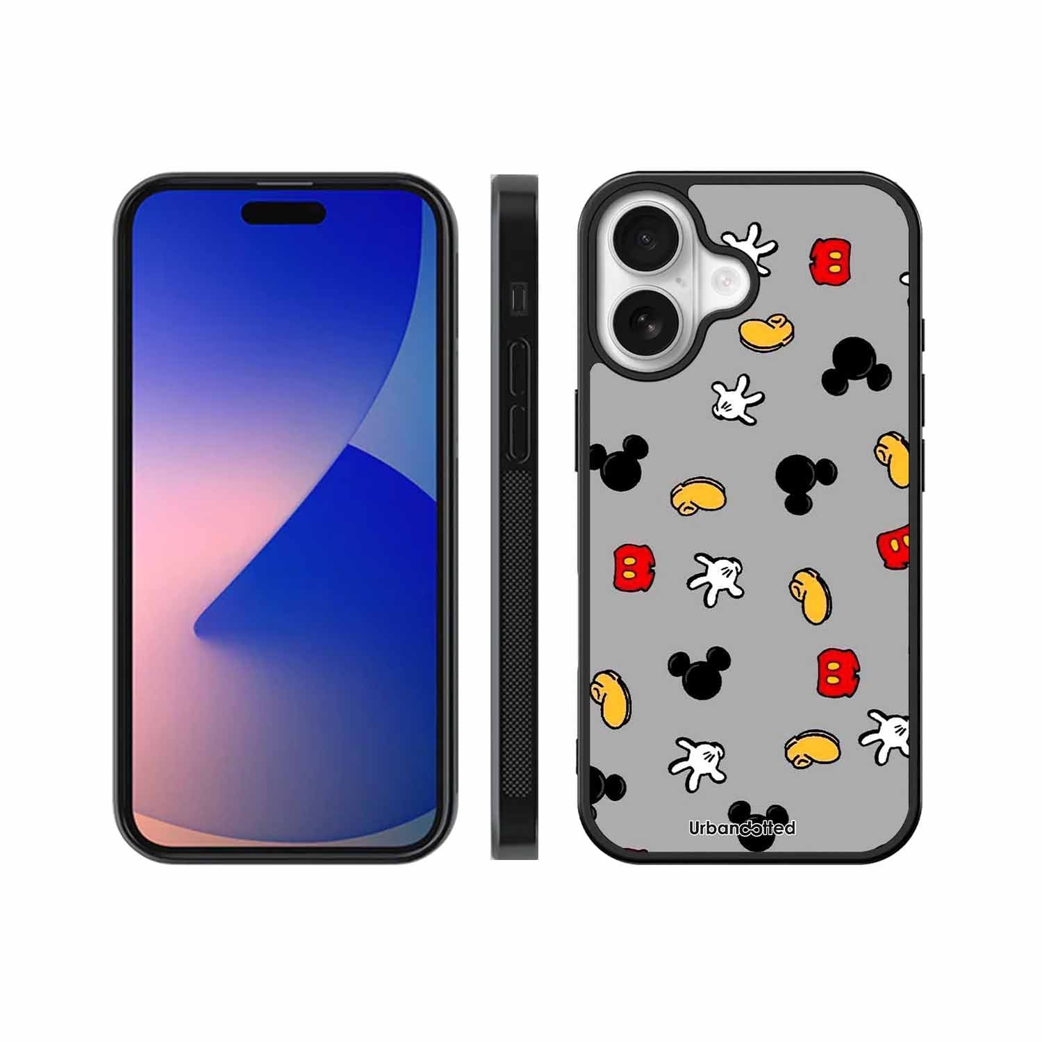 Whimsical Mouse Pattern Glass Case For iPhone 17