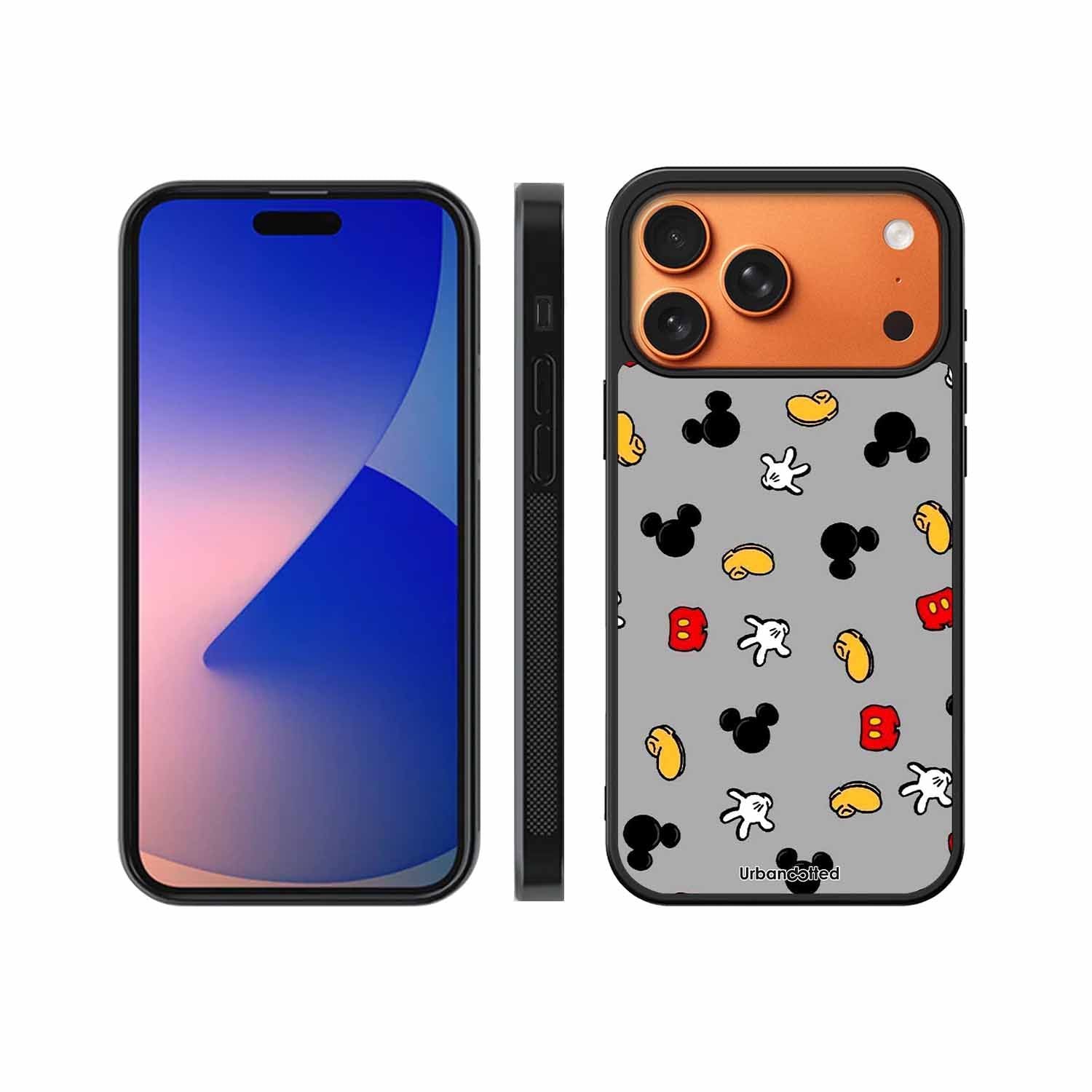 Whimsical Mouse Pattern Glass Case For iPhone 17 Pro Max