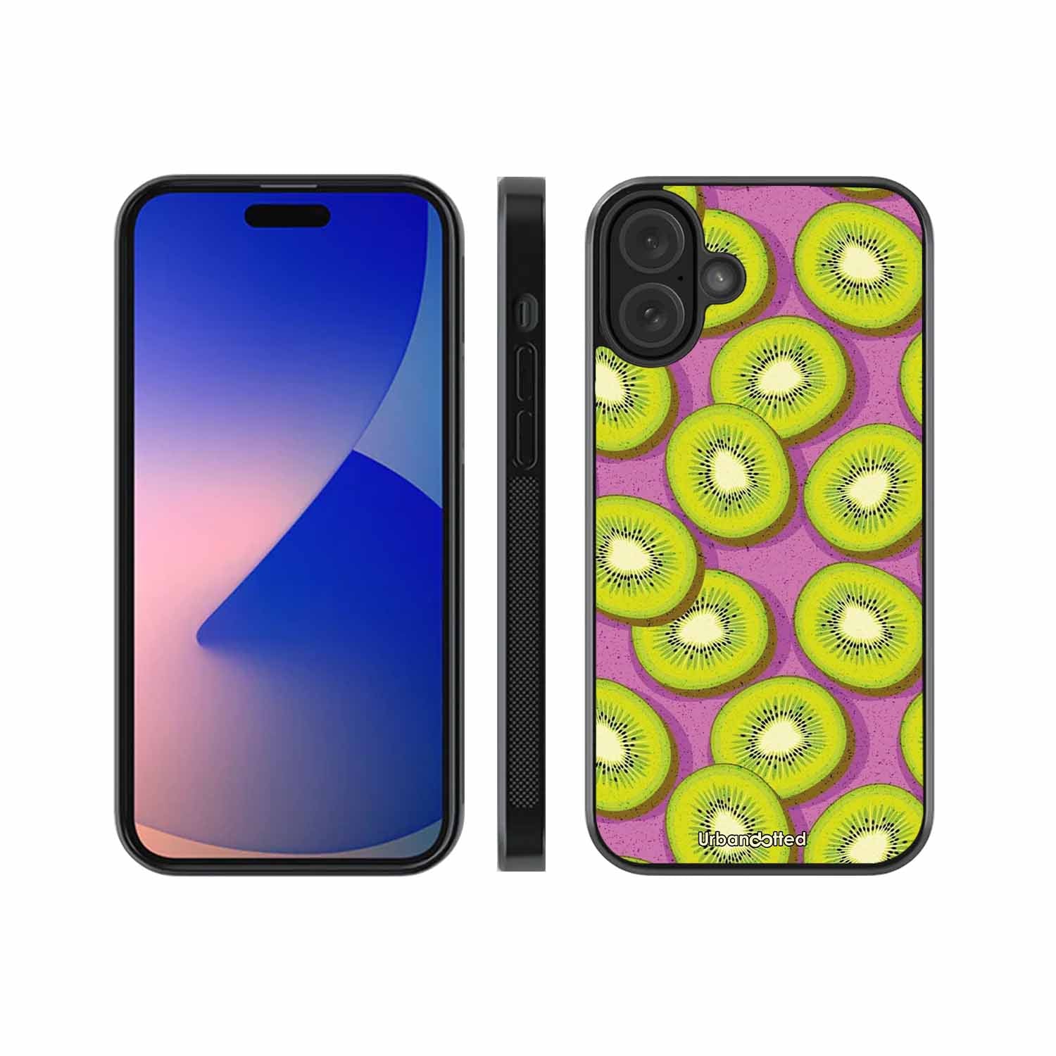 Refreshing Kiwi Glass Case For iPhone 16 Plus