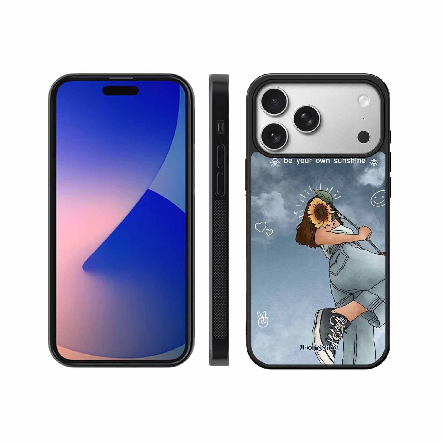 Girl with Sunflower Crown Glass Case For iPhone 17 Pro