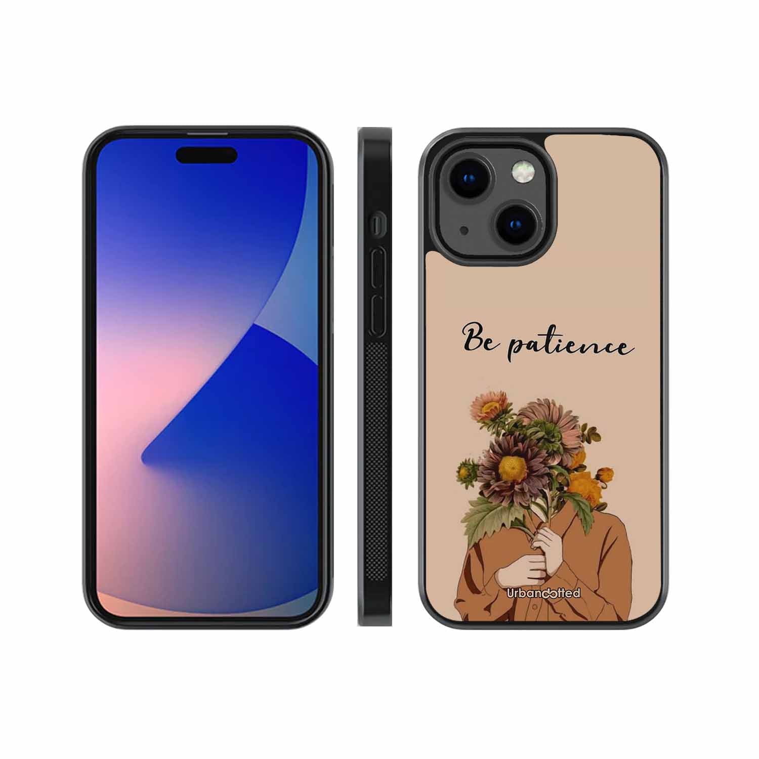 Gentle Bloom Patience Glass Case For iPhone 13