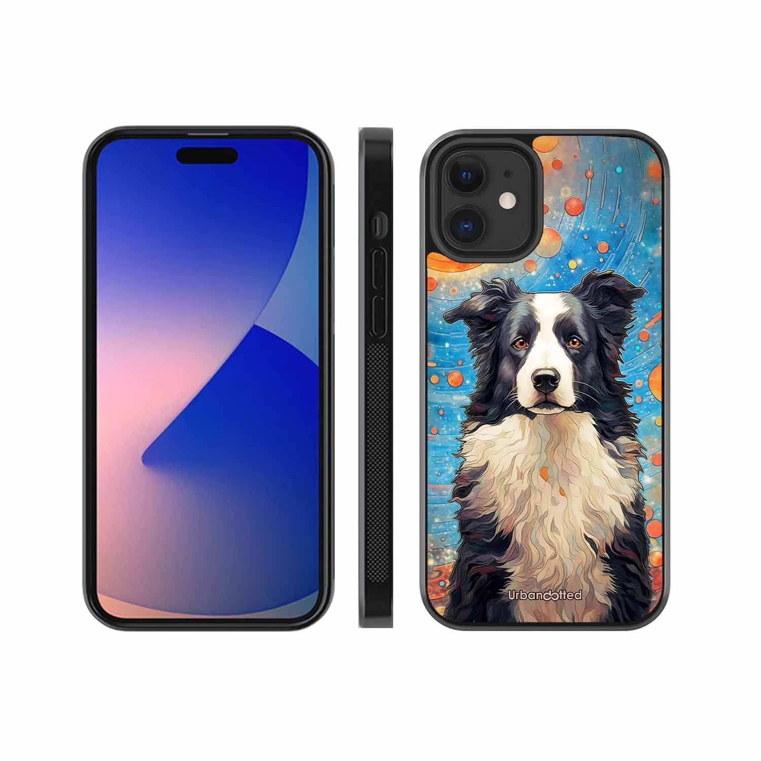 Artistic Dog Illustration Glass Case For iPhone 12 Mini