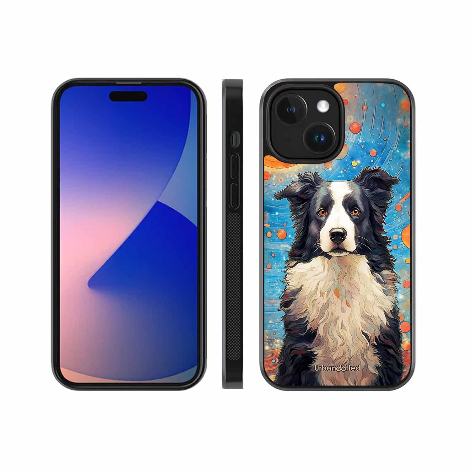 Artistic Dog Illustration Glass Case For iPhone 14 Plus