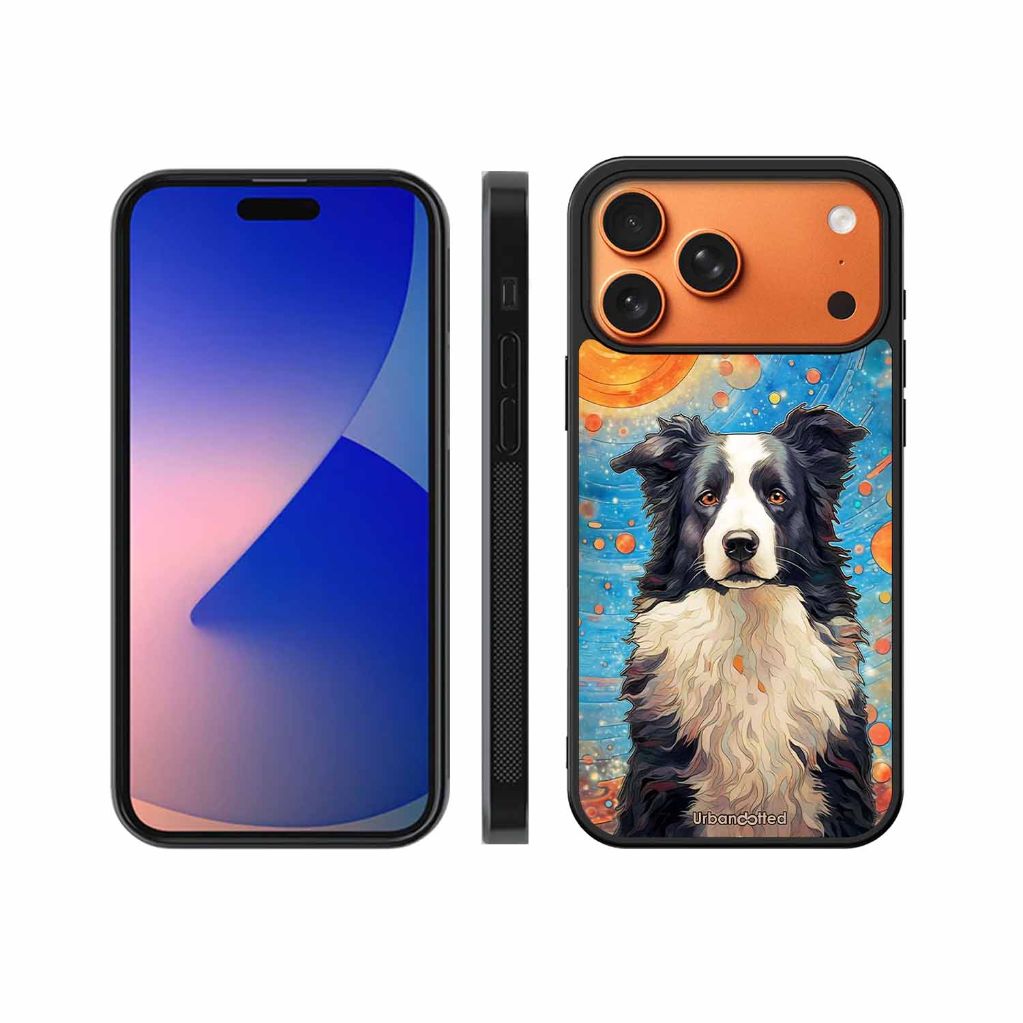 Artistic Dog Illustration Glass Case For iPhone 17 Pro Max