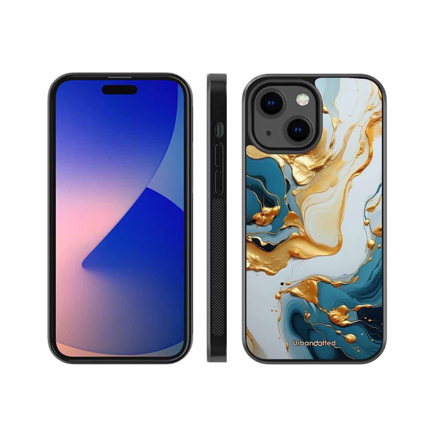 Luxurious Marble Effect Glass Case For iPhone 13 Mini