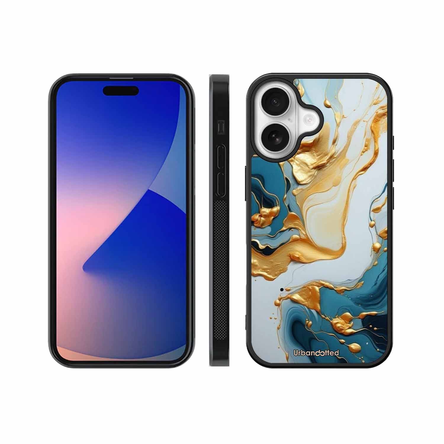Luxurious Marble Effect Glass Case For iPhone 17