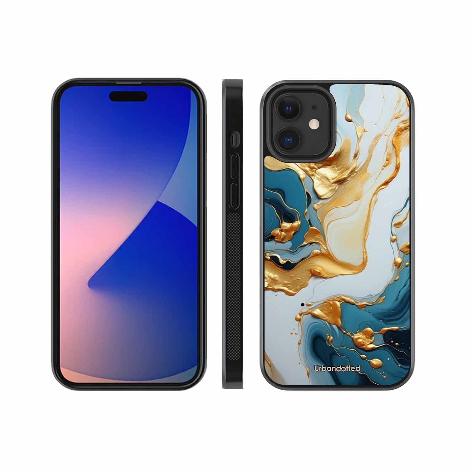 Luxurious Marble Effect Glass Case For iPhone 12 Mini
