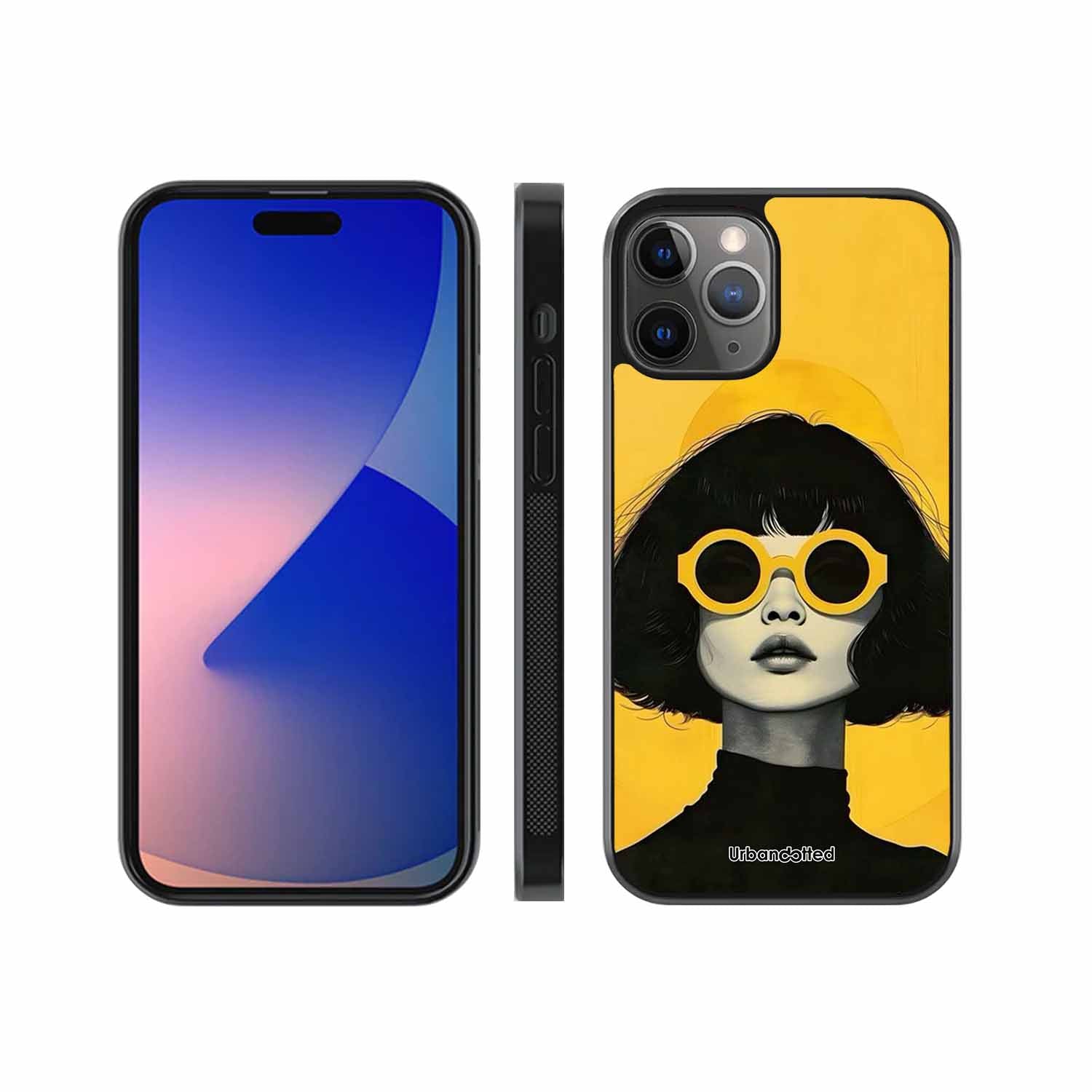Retro Sunglasses Portrait Glass Case For iPhone 11 Pro Max