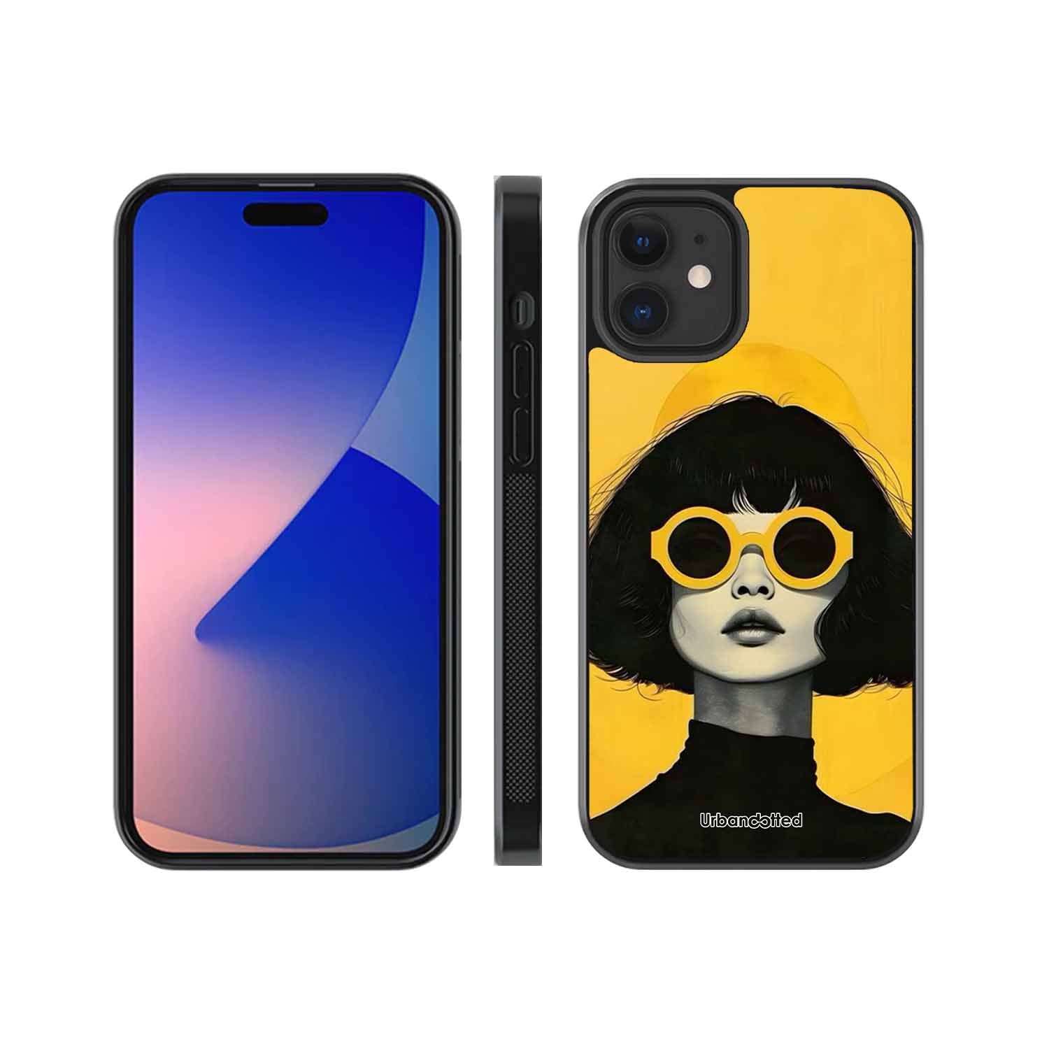 Retro Sunglasses Portrait Glass Case For iPhone 12 Mini