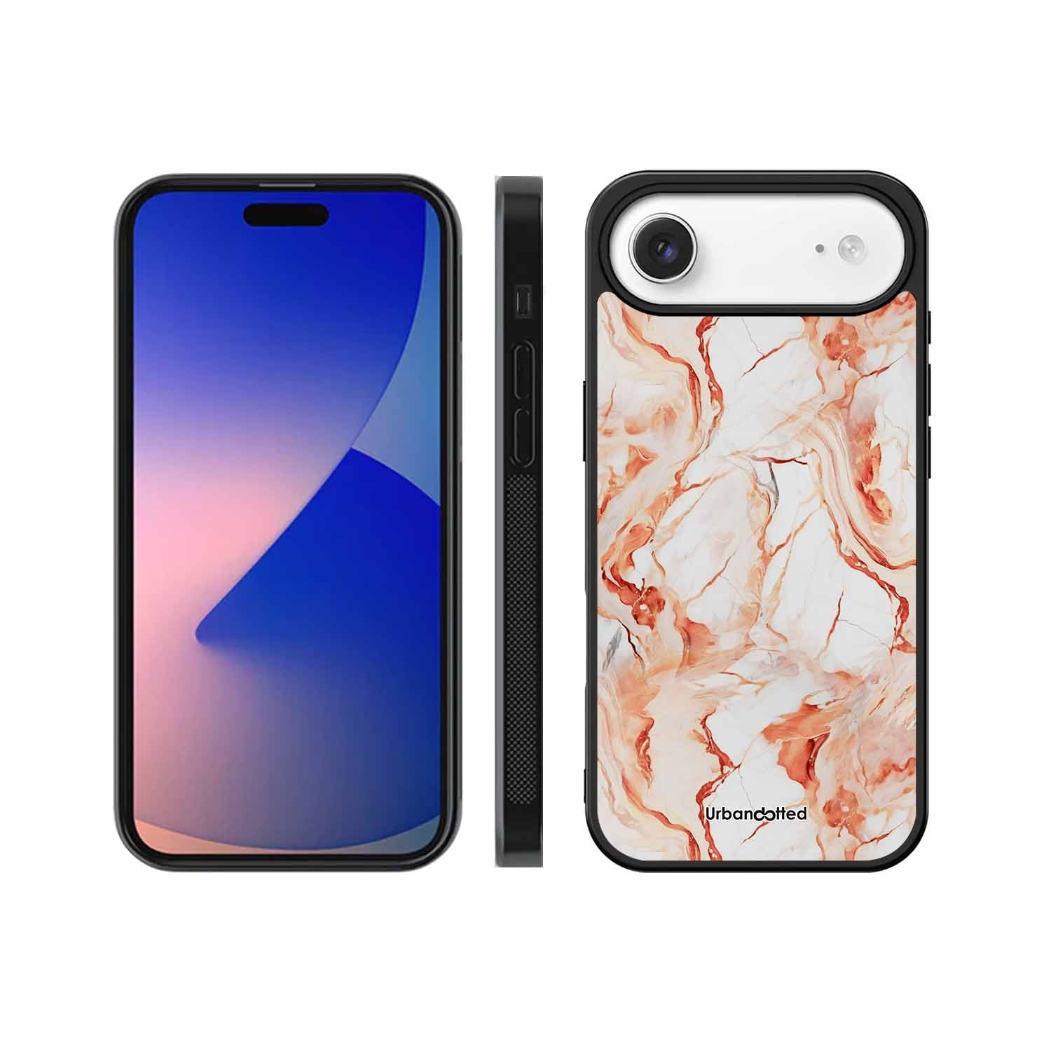Elegant Rose Gold Veins Glass Case For iPhone Air