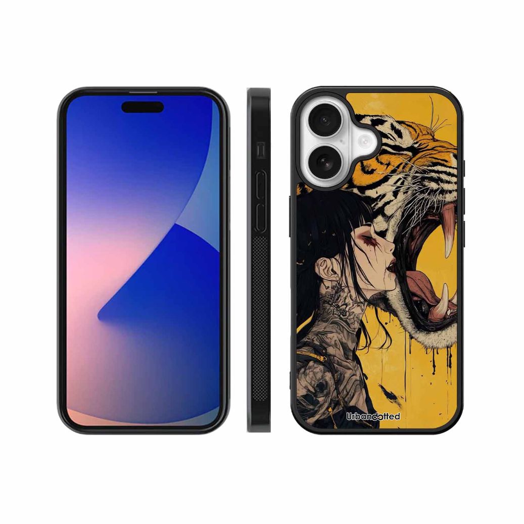 Tattooed Girl with Tiger Glass Case For iPhone 17