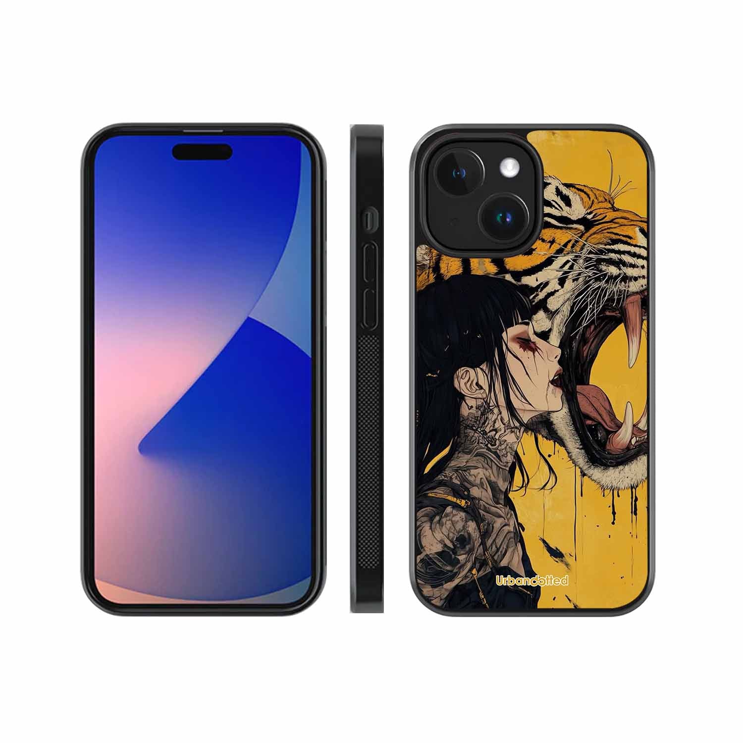 Tattooed Girl with Tiger Glass Case For iPhone 15 Plus