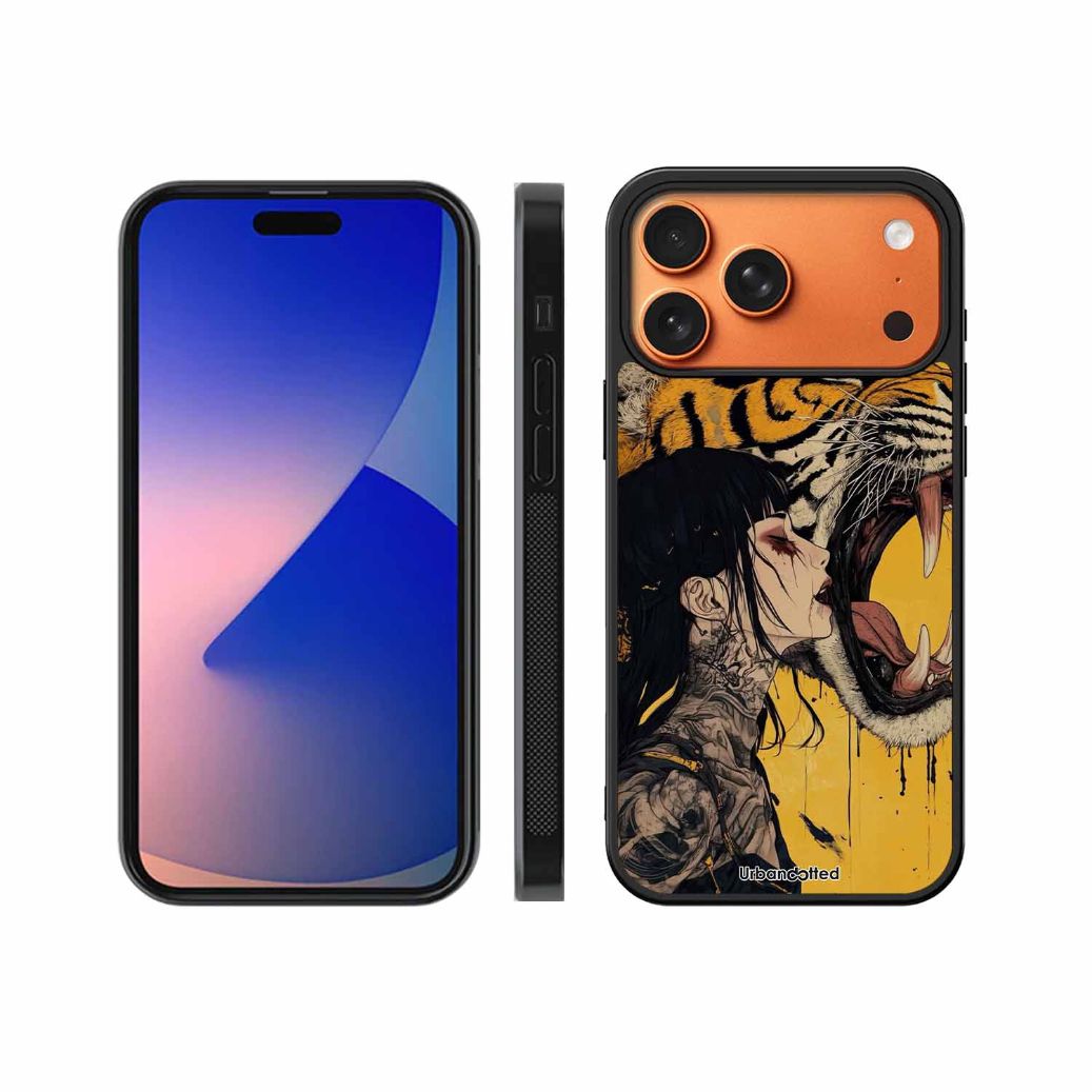 Tattooed Girl with Tiger Glass Case For iPhone 17 Pro Max