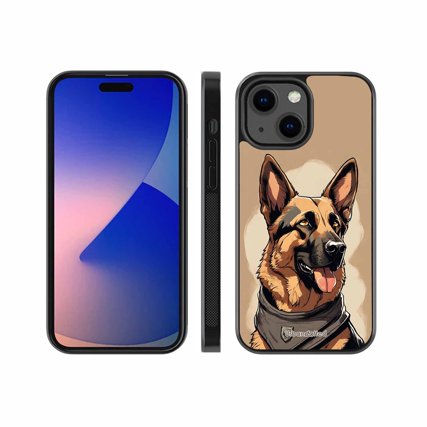 German Shepherd Portrait Glass Case For iPhone 13 Mini