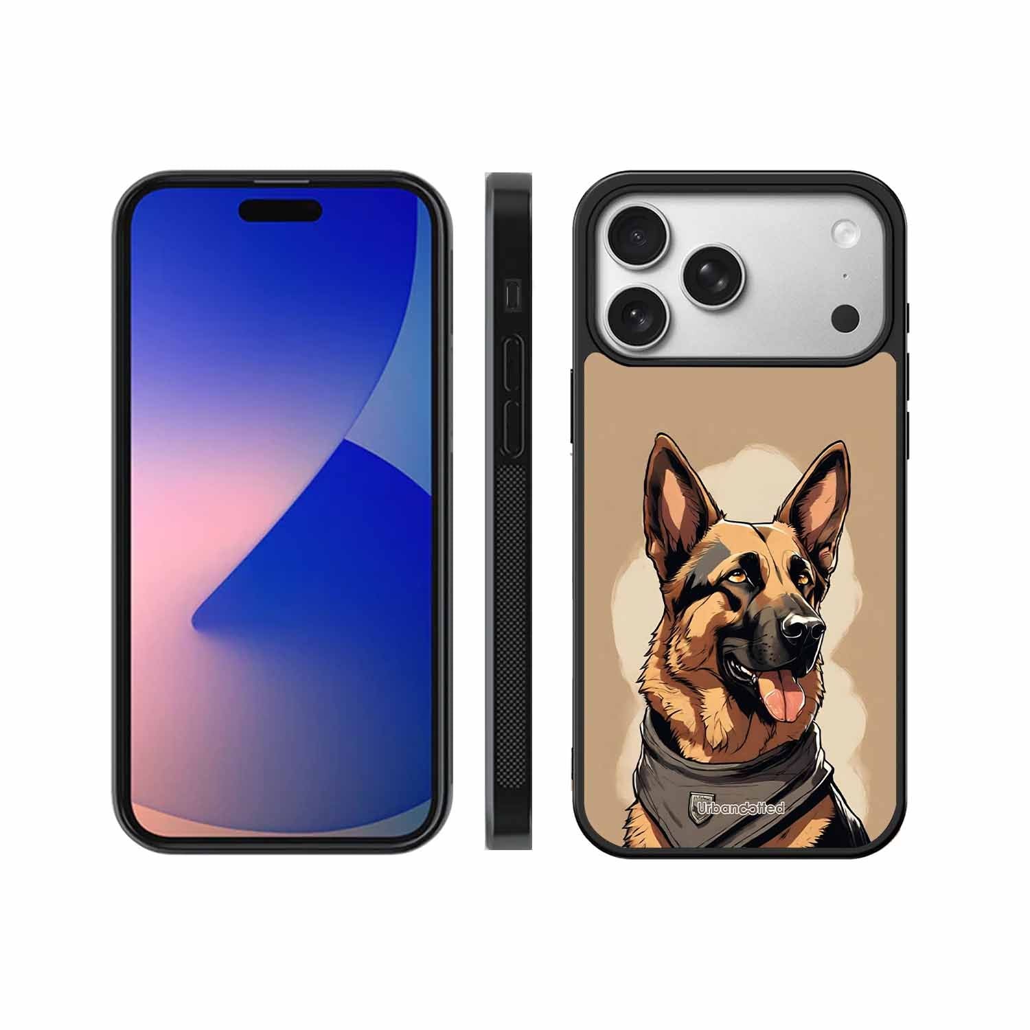 German Shepherd Portrait Glass Case For iPhone 17 Pro